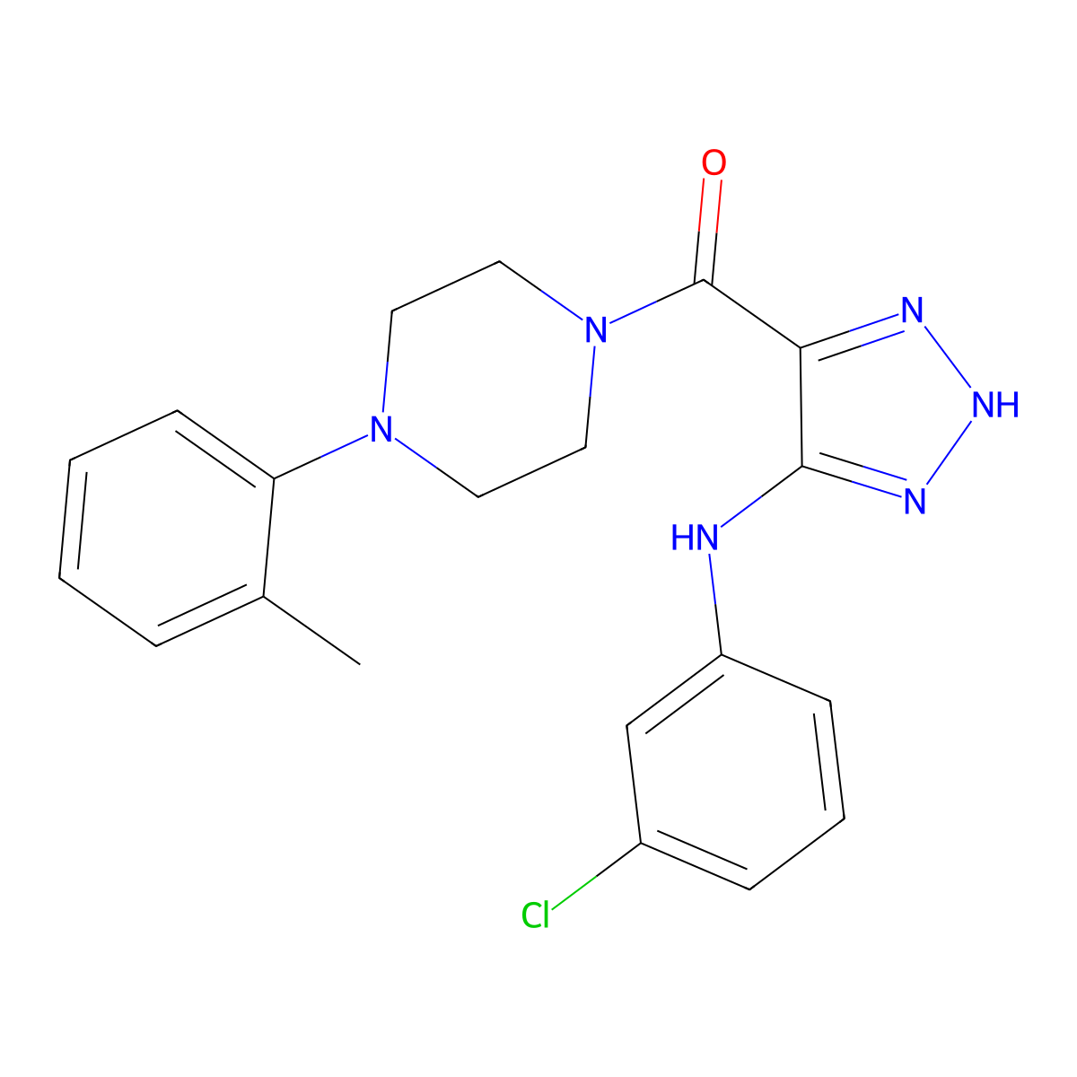 N-(3-chlorophenyl)-4-[4-(2-methylphenyl)piperazine-1-carbonyl]-1H-1,2,3-triazol-5-amine molecular structure, CAS 1291865-94-5