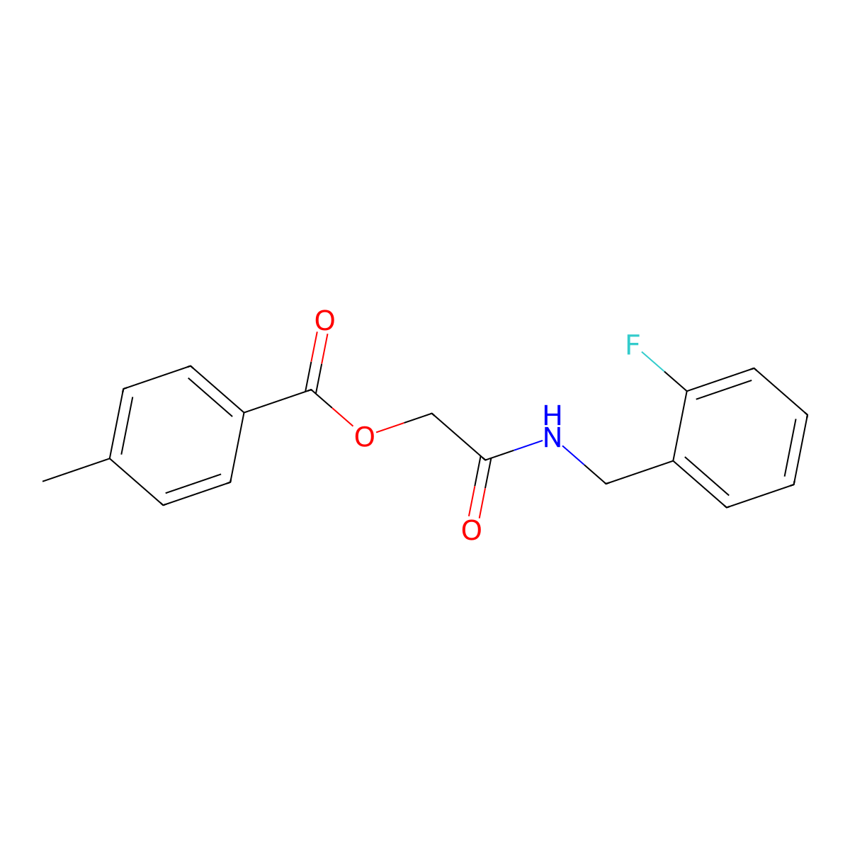 2-((2-Fluorobenzyl)amino)-2-oxoethyl 4-methylbenzoate molecular structure, CAS 1291867-19-0