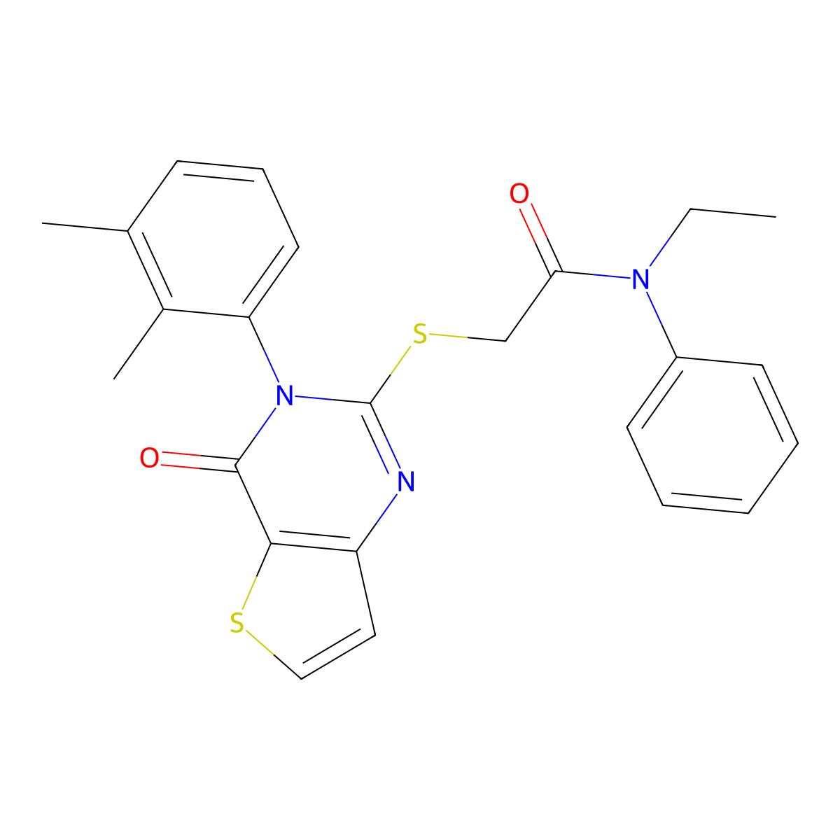 2-{[3-(2,3-dimethylphenyl)-4-oxo-3,4-dihydrothieno[3,2-d]pyrimidin-2-yl]sulfanyl}-N-ethyl-N-phenylacetamide molecular structure, CAS 1291868-03-5