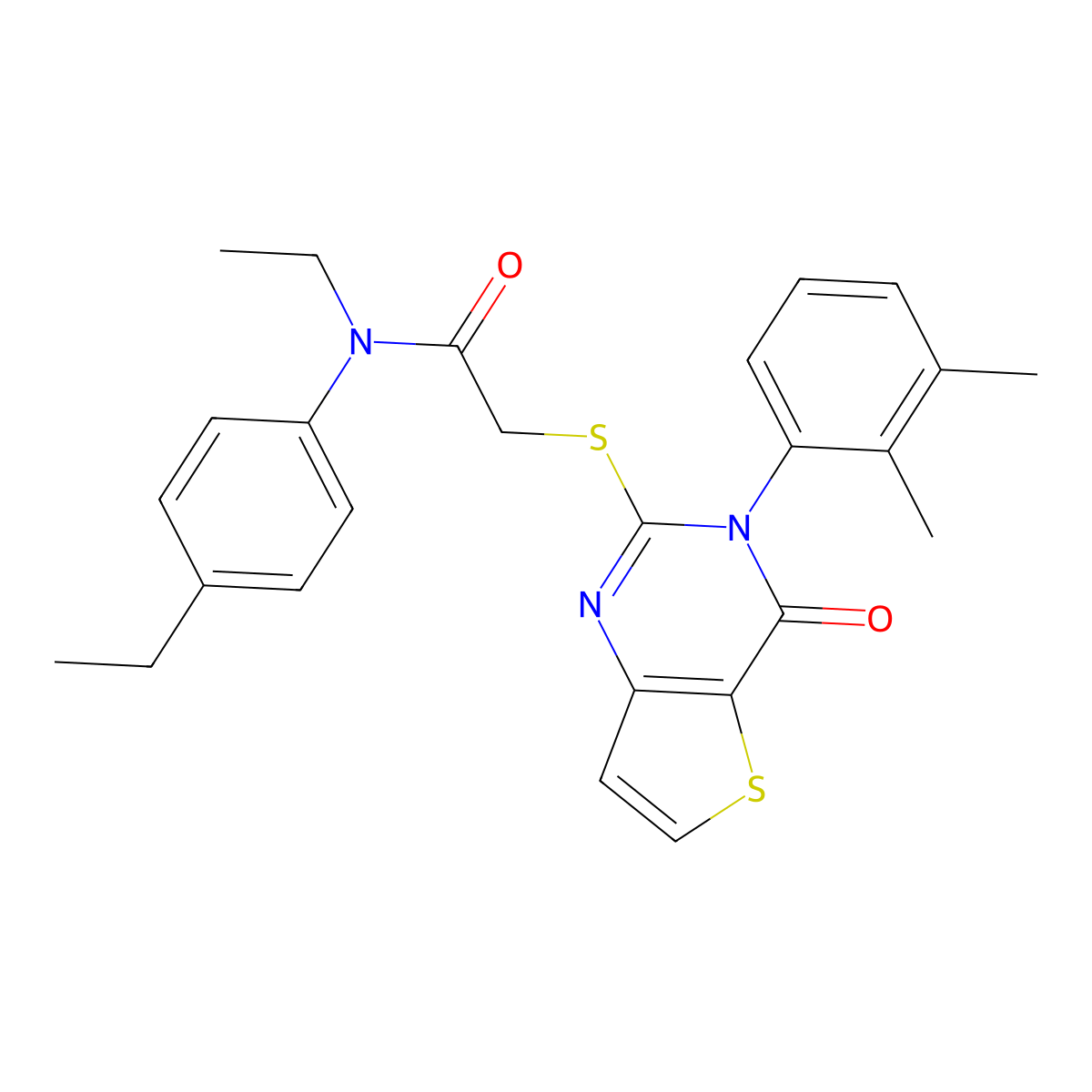 2-{[3-(2,3-dimethylphenyl)-4-oxo-3,4-dihydrothieno[3,2-d]pyrimidin-2-yl]sulfanyl}-N-ethyl-N-(4-ethylphenyl)acetamide molecular structure, CAS 1291868-12-6