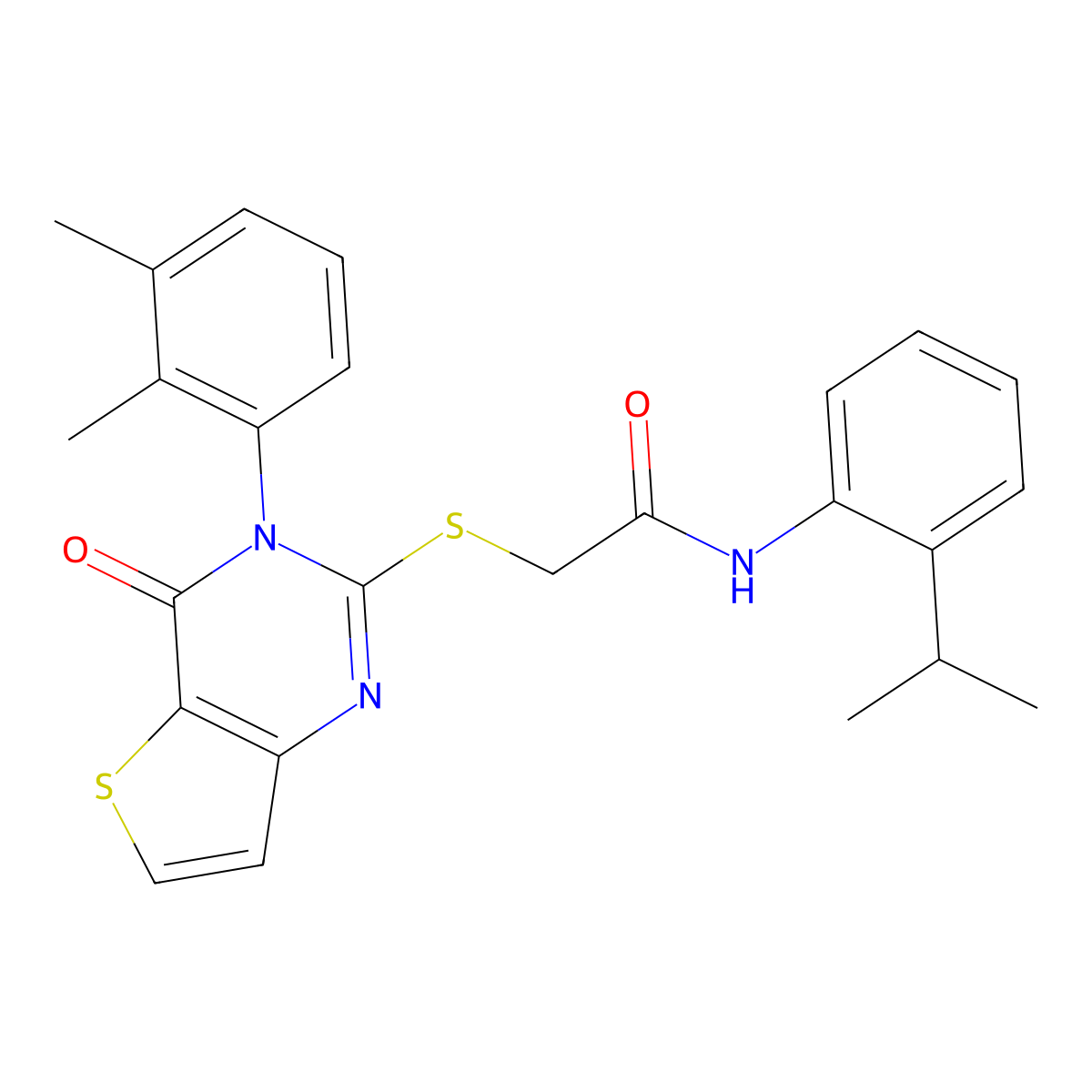 2-{[3-(2,3-dimethylphenyl)-4-oxo-3,4-dihydrothieno[3,2-d]pyrimidin-2-yl]sulfanyl}-N-[2-(propan-2-yl)phenyl]acetamide molecular structure, CAS 1291868-16-0