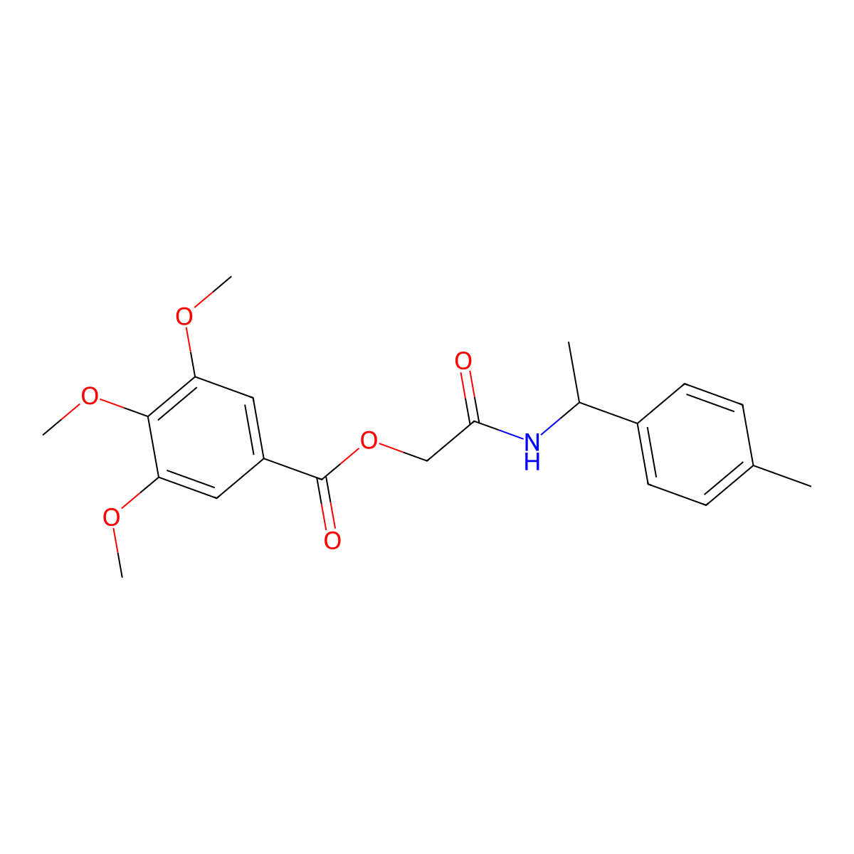 2-{[1-(4-Methylphenyl)ethyl]amino}-2-oxoethyl 3,4,5-trimethoxybenzoate molecular structure, CAS 1291868-63-7