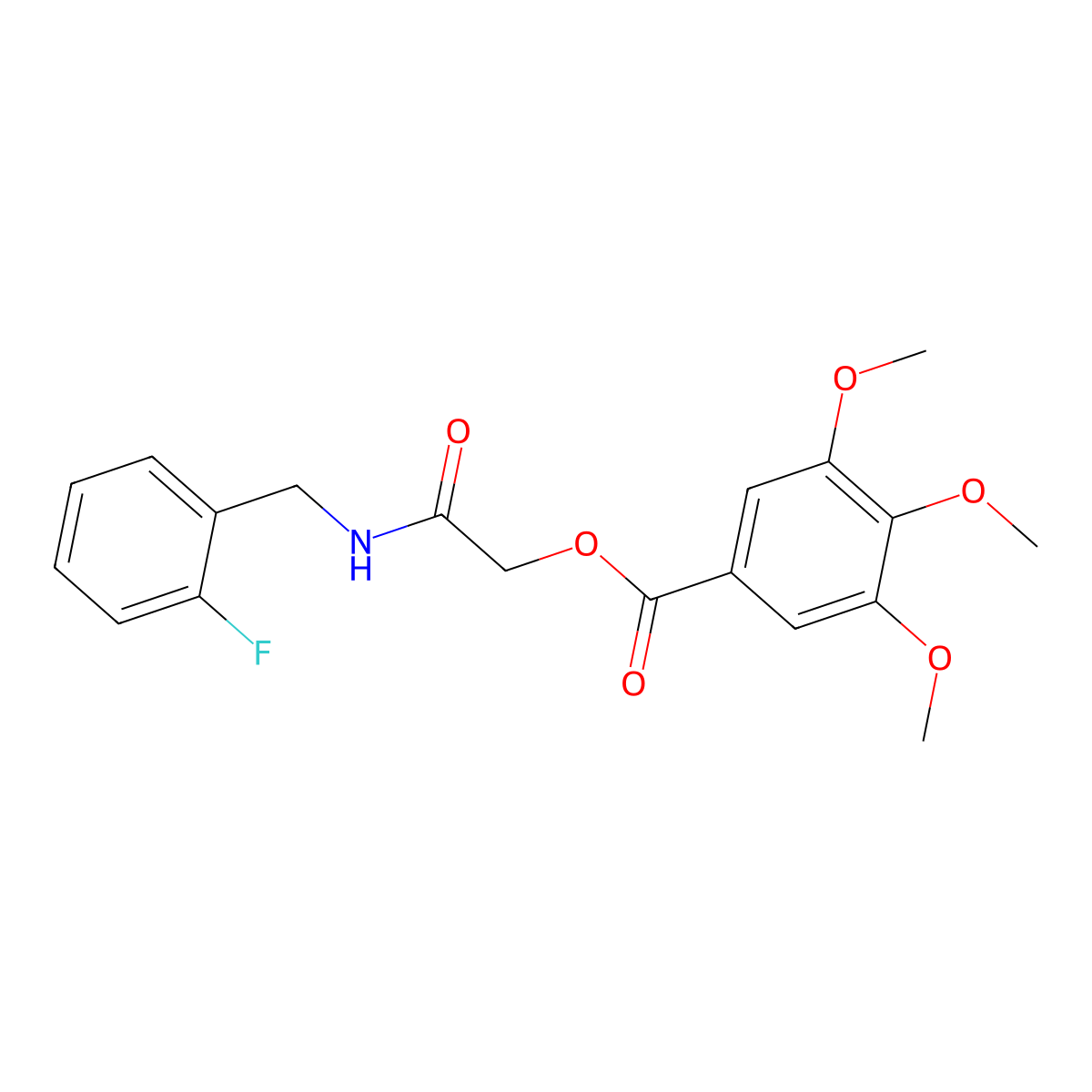 2-((2-Fluorobenzyl)amino)-2-oxoethyl 3,4,5-trimethoxybenzoate molecular structure, CAS 1291868-64-8