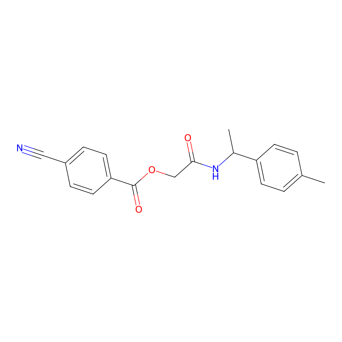 2-{[1-(4-Methylphenyl)ethyl]amino}-2-oxoethyl 4-cyanobenzoate molecular structure, CAS 1291868-78-4
