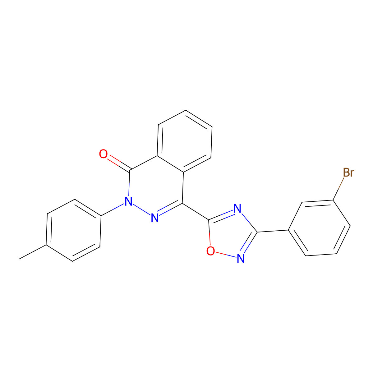 4-[3-(3-bromophenyl)-1,2,4-oxadiazol-5-yl]-2-(4-methylphenyl)phthalazin-1(2H)-one molecular structure, CAS 1291868-94-4