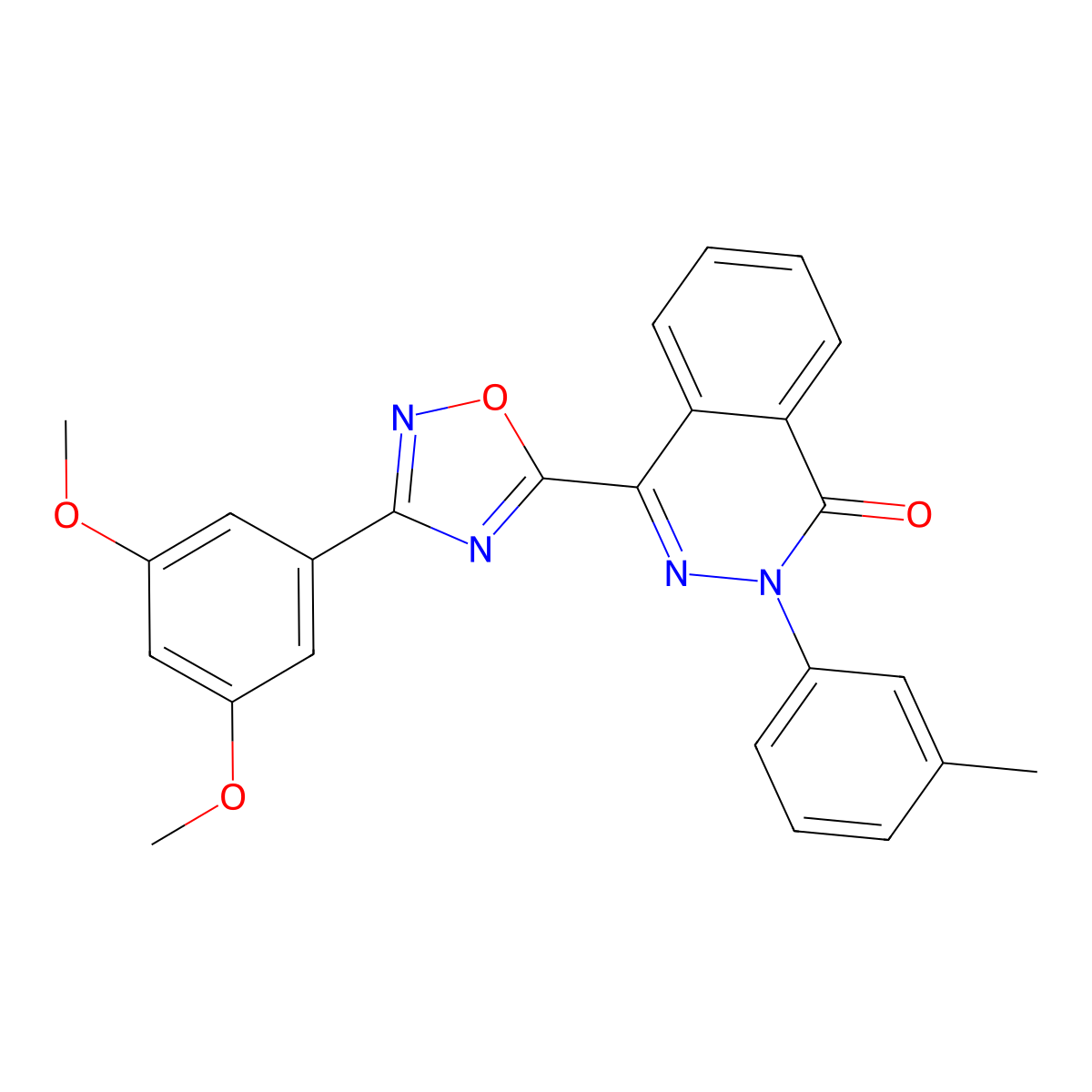 4-[3-(3,5-dimethoxyphenyl)-1,2,4-oxadiazol-5-yl]-2-(3-methylphenyl)phthalazin-1(2H)-one molecular structure, CAS 1291868-99-9
