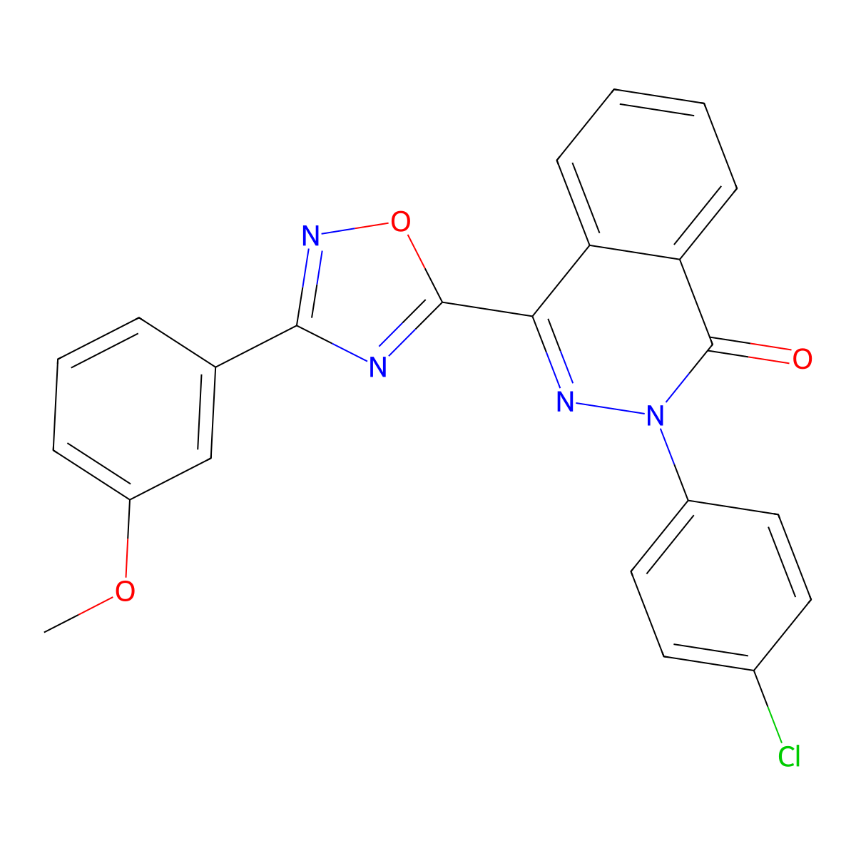 2-(4-chlorophenyl)-4-[3-(3-methoxyphenyl)-1,2,4-oxadiazol-5-yl]phthalazin-1(2H)-one molecular structure, CAS 1291869-01-6
