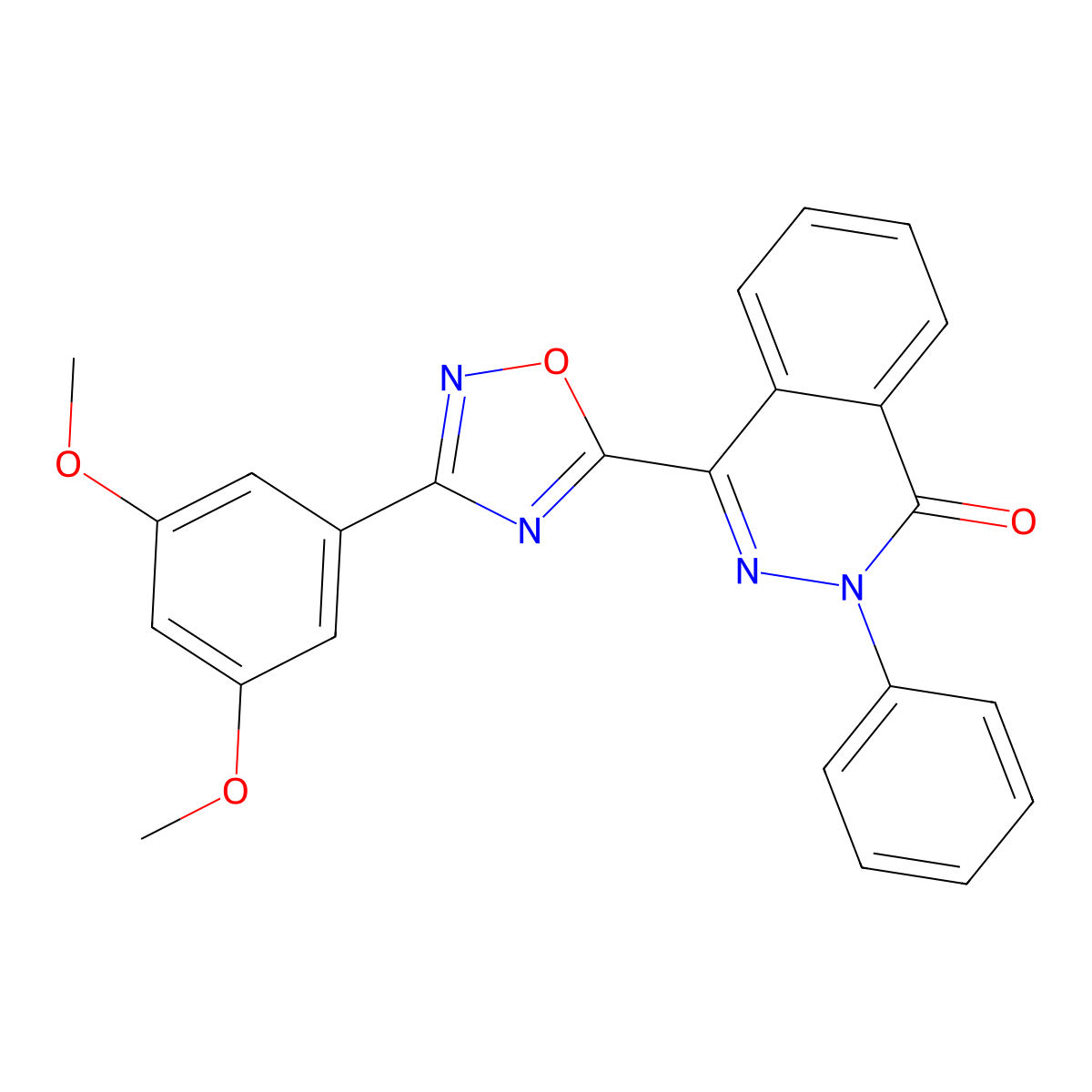 4-[3-(3,5-Dimethoxyphenyl)-1,2,4-oxadiazol-5-yl]-2-phenyl-1,2-dihydrophthalazin-1-one molecular structure, CAS 1291869-27-6
