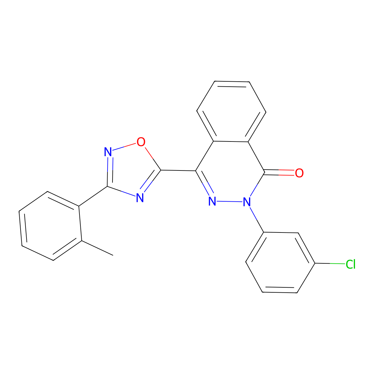 2-(3-chlorophenyl)-4-[3-(2-methylphenyl)-1,2,4-oxadiazol-5-yl]phthalazin-1(2H)-one molecular structure, CAS 1291869-30-1