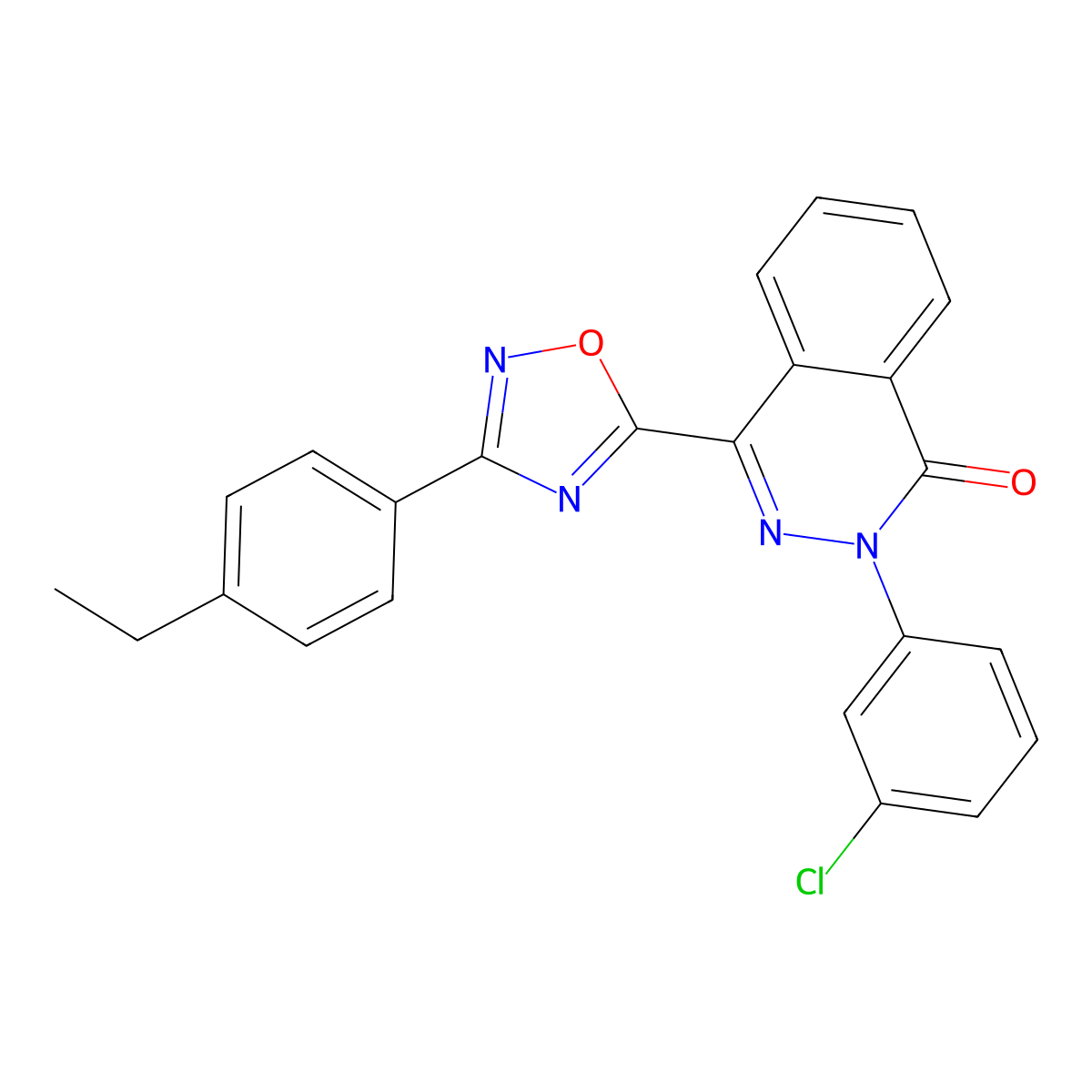 2-(3-chlorophenyl)-4-[3-(4-ethylphenyl)-1,2,4-oxadiazol-5-yl]phthalazin-1(2H)-one molecular structure, CAS 1291869-31-2