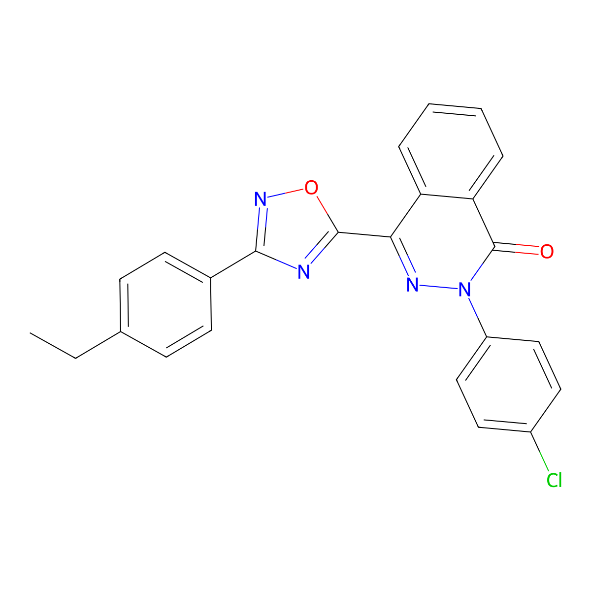 2-(4-chlorophenyl)-4-[3-(4-ethylphenyl)-1,2,4-oxadiazol-5-yl]phthalazin-1(2H)-one molecular structure, CAS 1291869-32-3