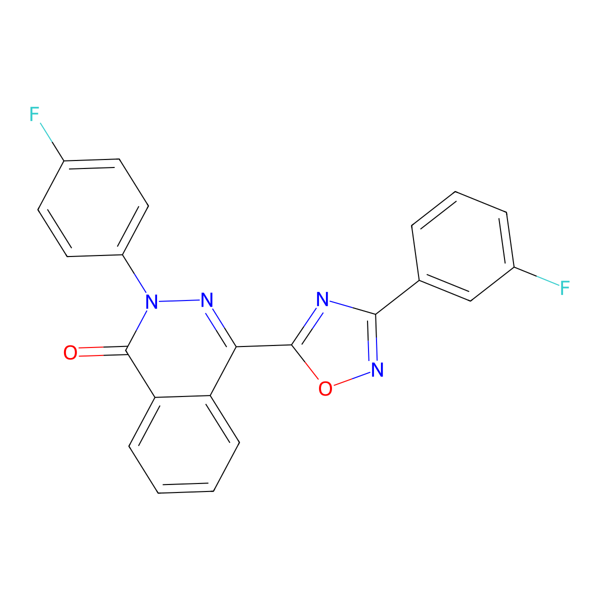 2-(4-fluorophenyl)-4-[3-(3-fluorophenyl)-1,2,4-oxadiazol-5-yl]phthalazin-1(2H)-one molecular structure, CAS 1291869-33-4