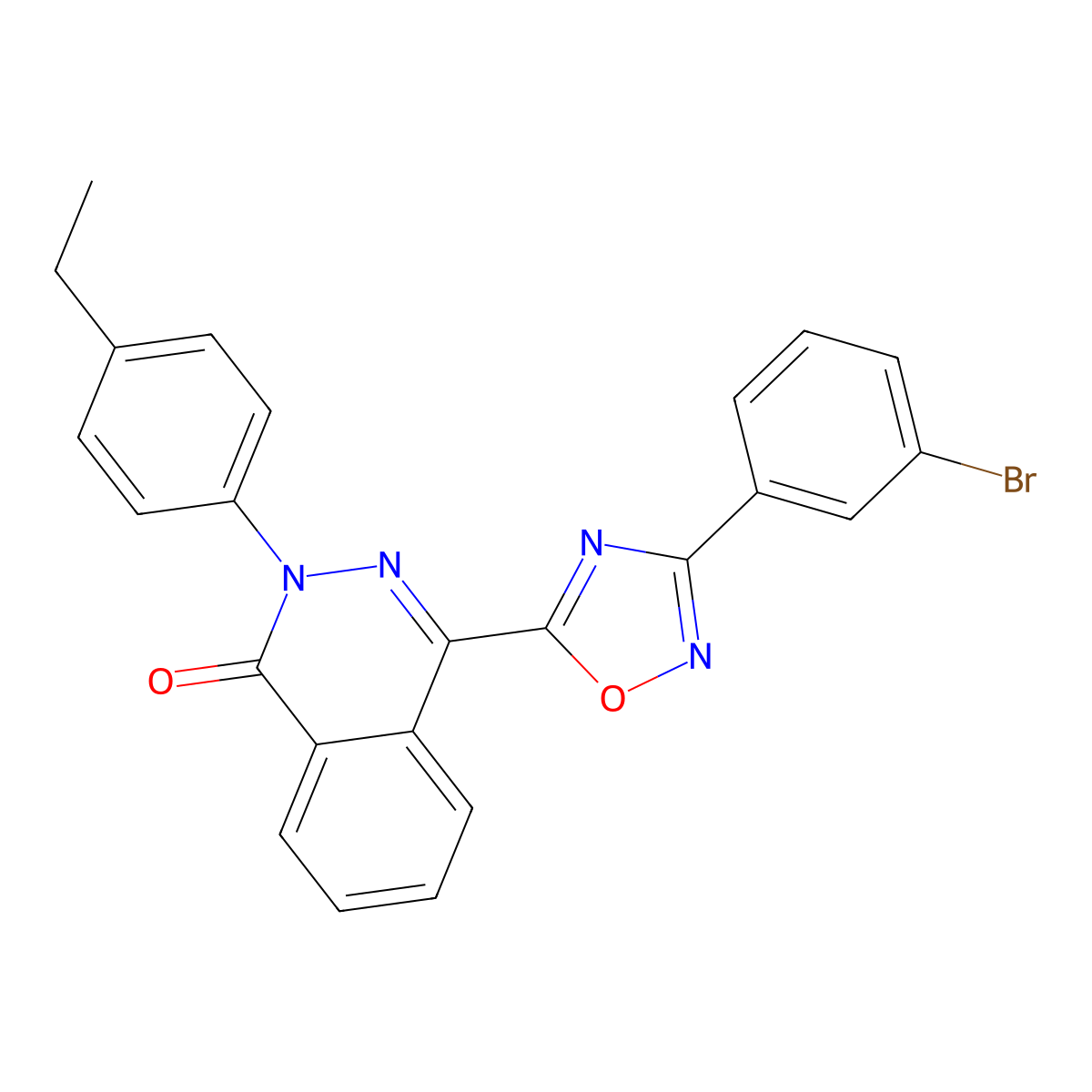 4-[3-(3-bromophenyl)-1,2,4-oxadiazol-5-yl]-2-(4-ethylphenyl)phthalazin-1(2H)-one molecular structure, CAS 1291869-34-5