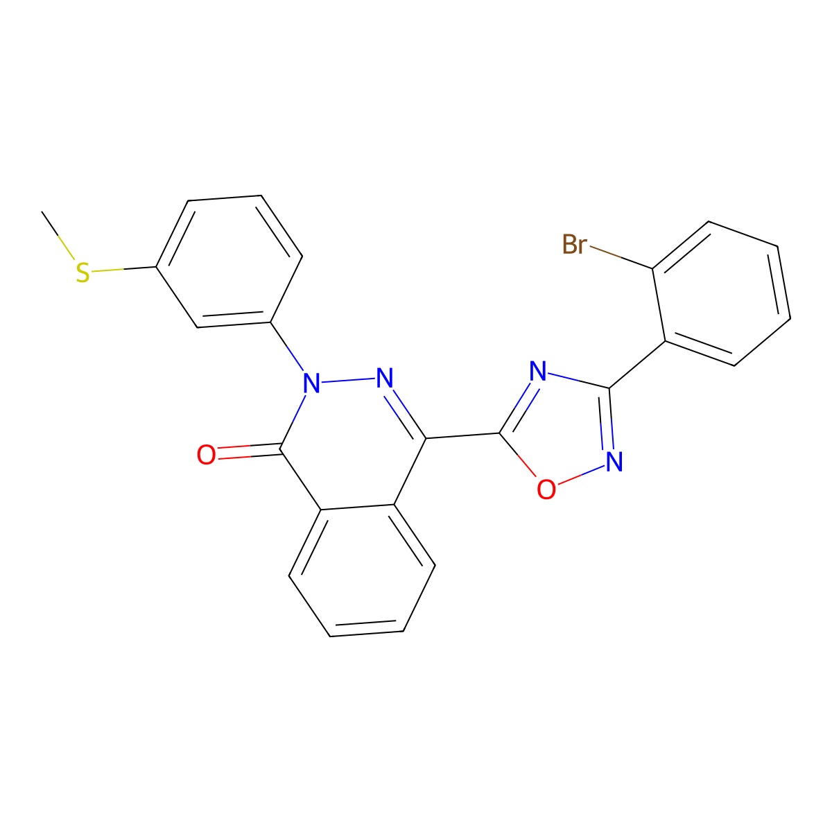 4-(3-(2-bromophenyl)-1,2,4-oxadiazol-5-yl)-2-(3-(methylthio)phenyl)phthalazin-1(2H)-one molecular structure, CAS 1291869-35-6