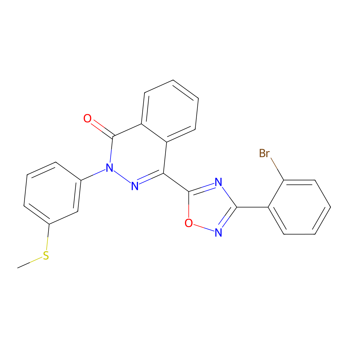 4-(3-(2-bromophenyl)-1,2,4-oxadiazol-5-yl)-2-(3-(methylthio)phenyl)phthalazin-1(2H)-one molecular structure, CAS 1291869-35-6