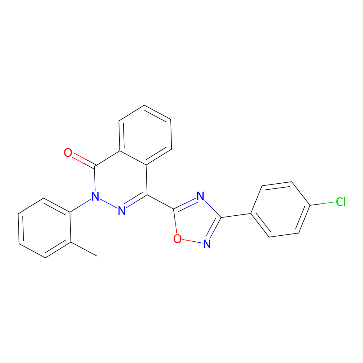 4-[3-(4-chlorophenyl)-1,2,4-oxadiazol-5-yl]-2-(2-methylphenyl)phthalazin-1(2H)-one molecular structure, CAS 1291869-36-7
