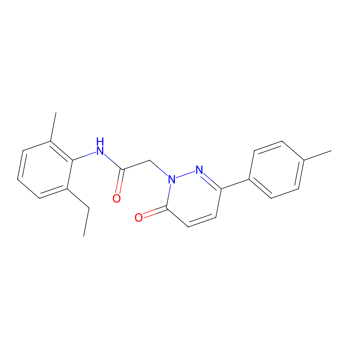 N-(2-ethyl-6-methylphenyl)-2-[3-(4-methylphenyl)-6-oxopyridazin-1(6H)-yl]acetamide molecular structure, CAS 1291869-75-4
