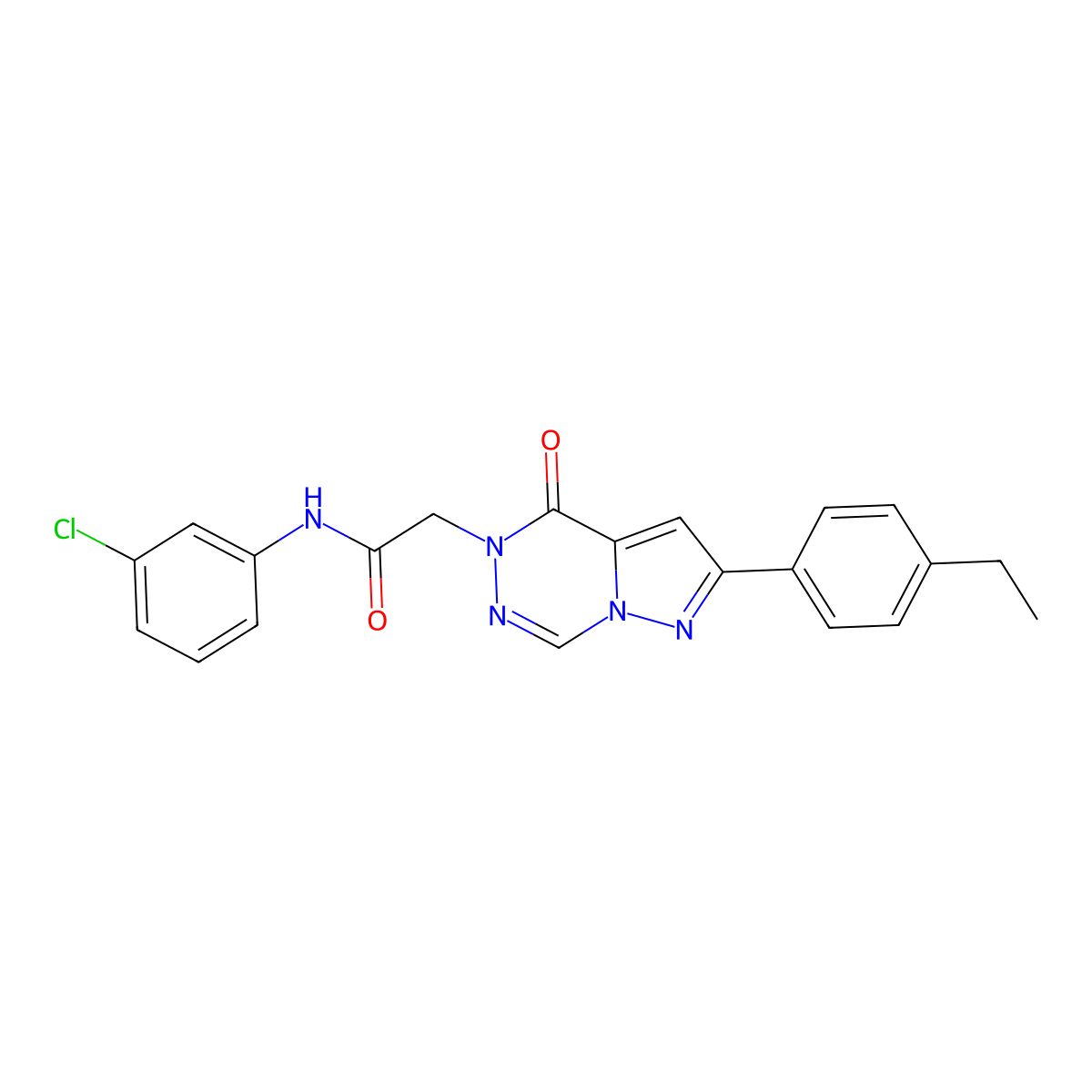 N-(3-chlorophenyl)-2-[2-(4-ethylphenyl)-4-oxopyrazolo[1,5-d][1,2,4]triazin-5(4H)-yl]acetamide molecular structure, CAS 1291870-84-2