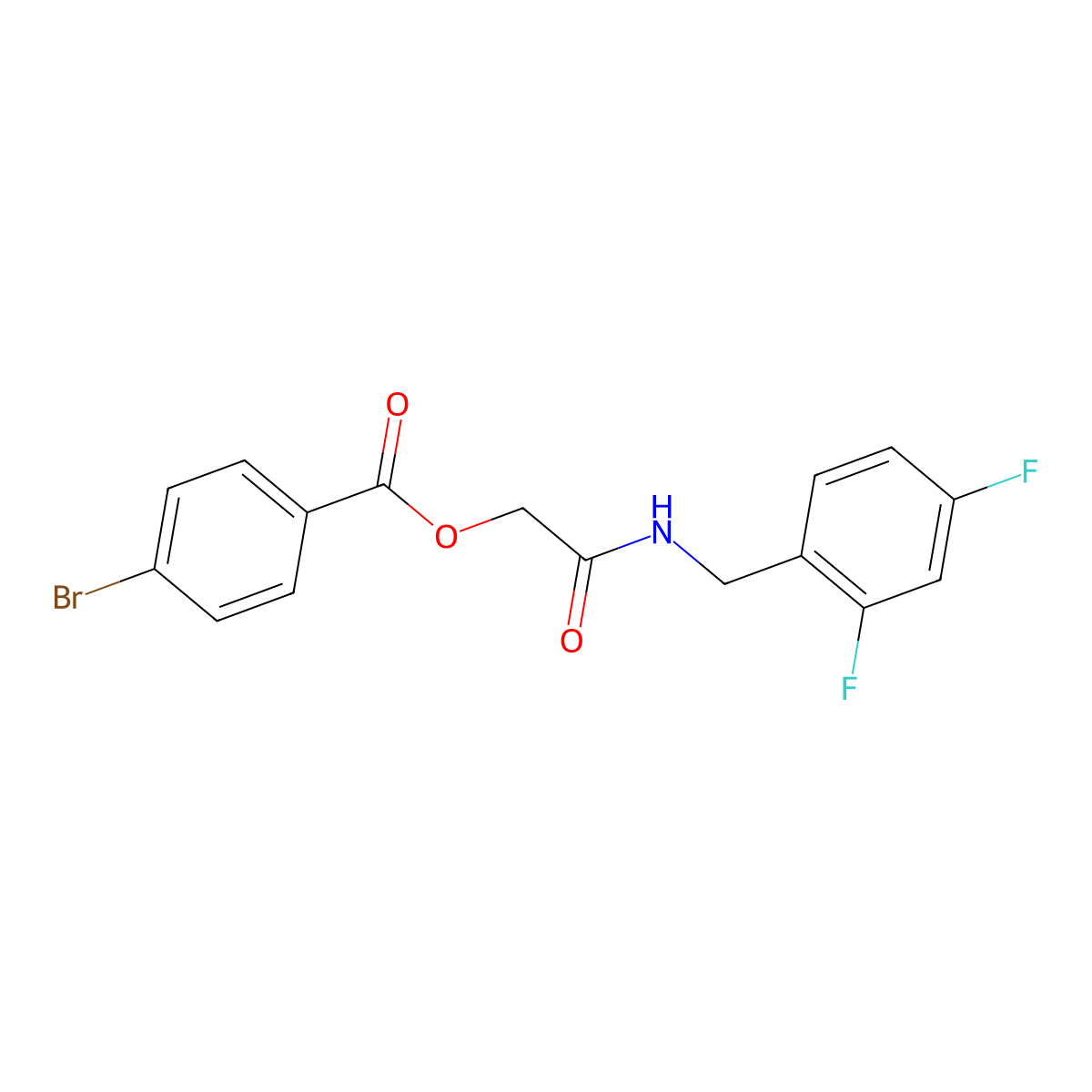 2-((2,4-Difluorobenzyl)amino)-2-oxoethyl 4-bromobenzoate molecular structure, CAS 1291871-08-3