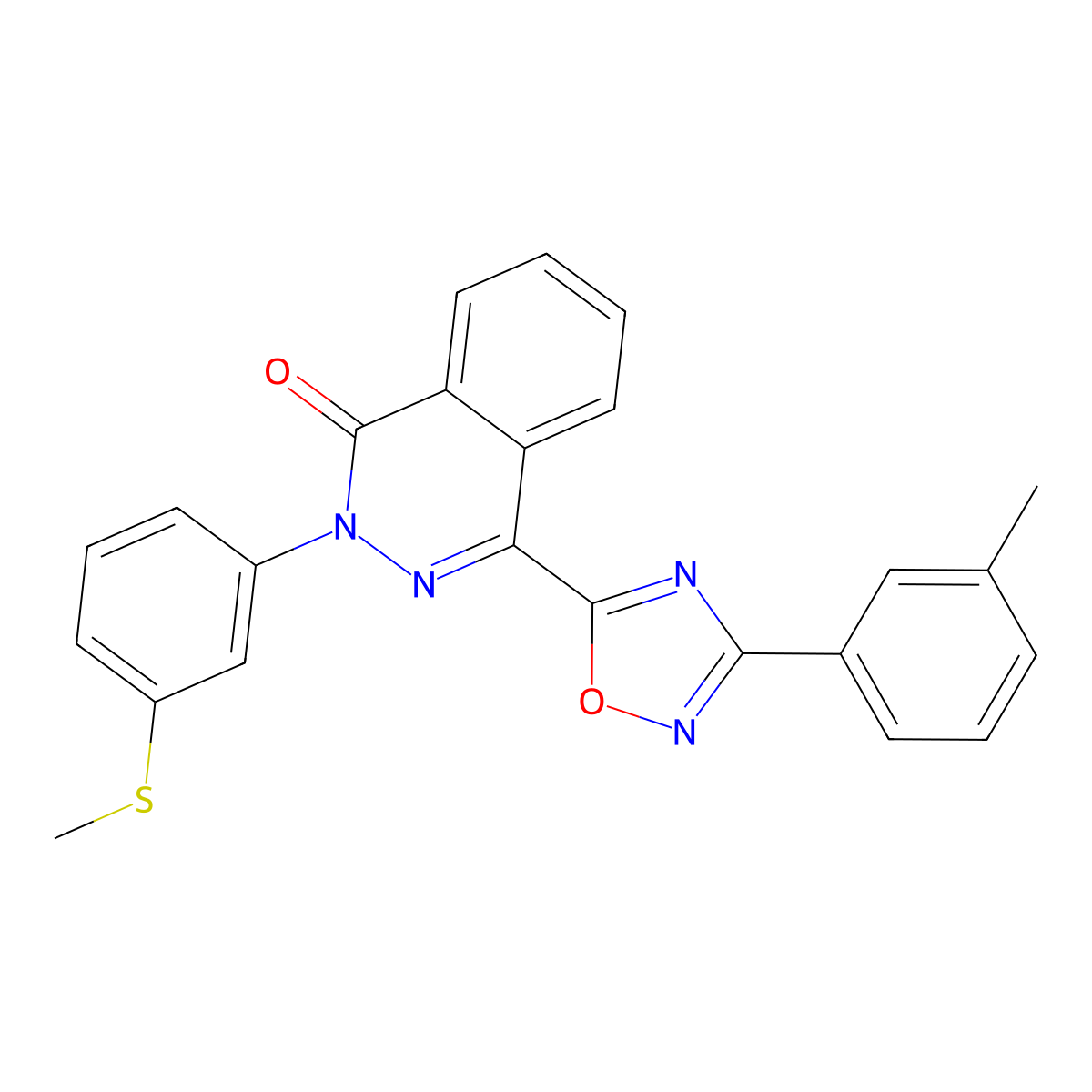4-[3-(3-methylphenyl)-1,2,4-oxadiazol-5-yl]-2-[3-(methylthio)phenyl]phthalazin-1(2H)-one molecular structure, CAS 1291871-21-0
