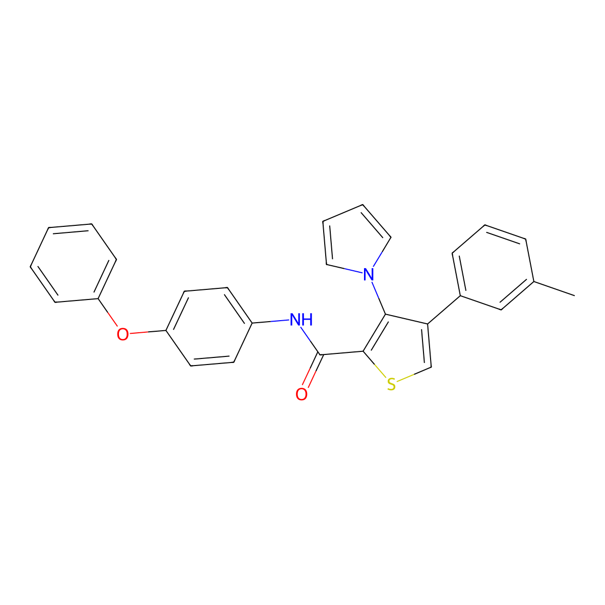 4-(3-methylphenyl)-N-(4-phenoxyphenyl)-3-(1H-pyrrol-1-yl)thiophene-2-carboxamide molecular structure, CAS 1291871-43-6