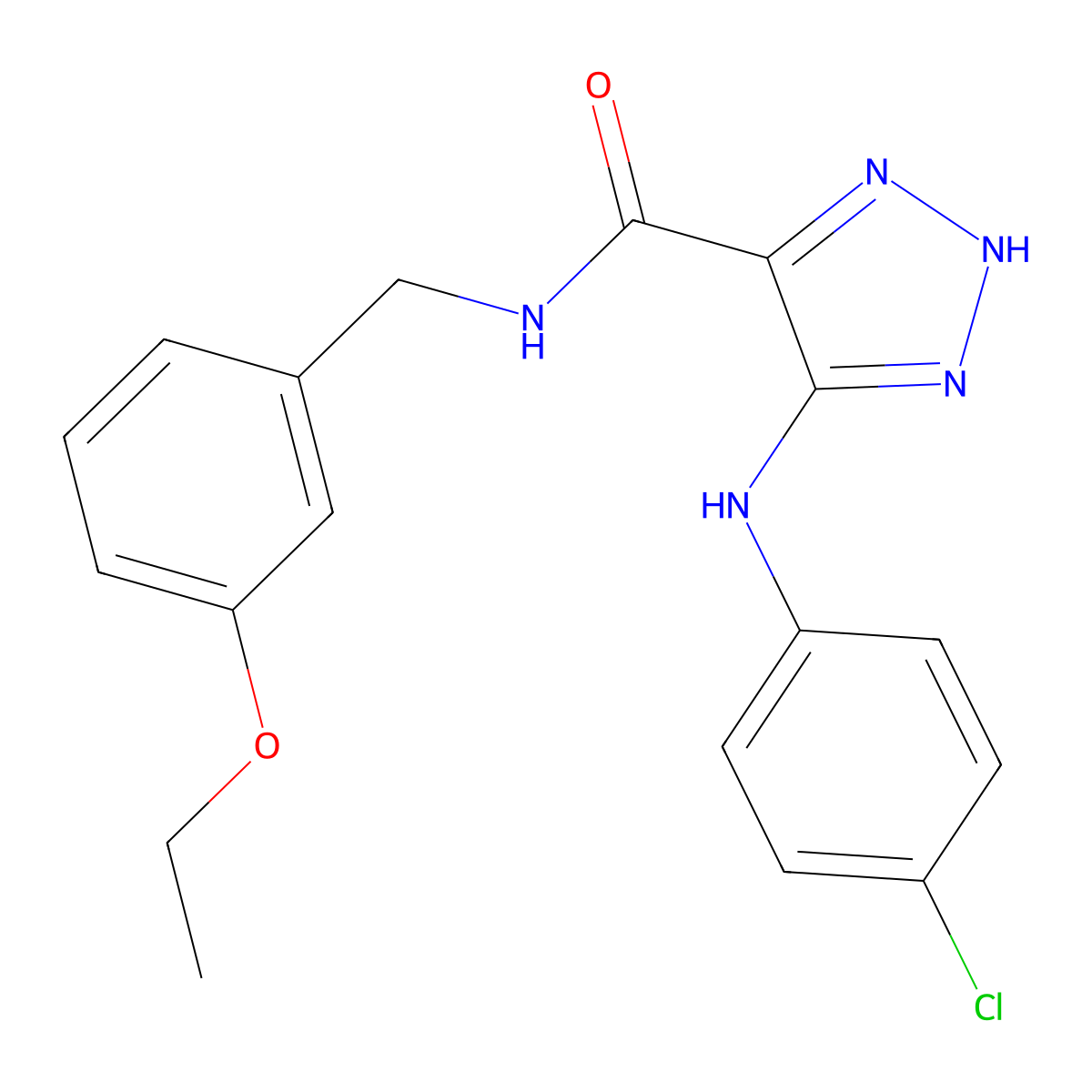5-[(4-chlorophenyl)amino]-N-[(3-ethoxyphenyl)methyl]-1H-1,2,3-triazole-4-carboxamide molecular structure, CAS 1291872-02-0
