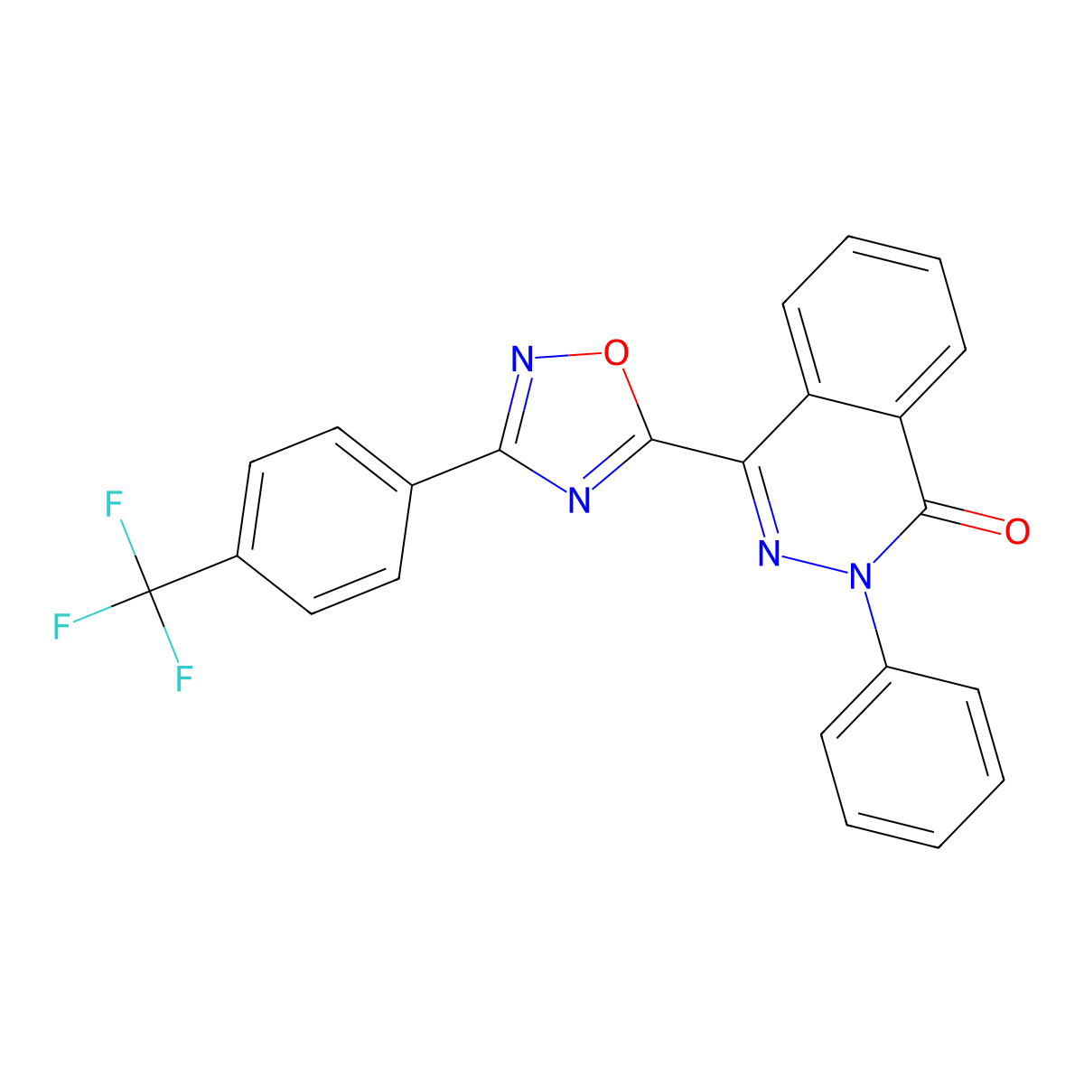 2-phenyl-4-{3-[4-(trifluoromethyl)phenyl]-1,2,4-oxadiazol-5-yl}phthalazin-1(2H)-one molecular structure, CAS 1291872-25-7