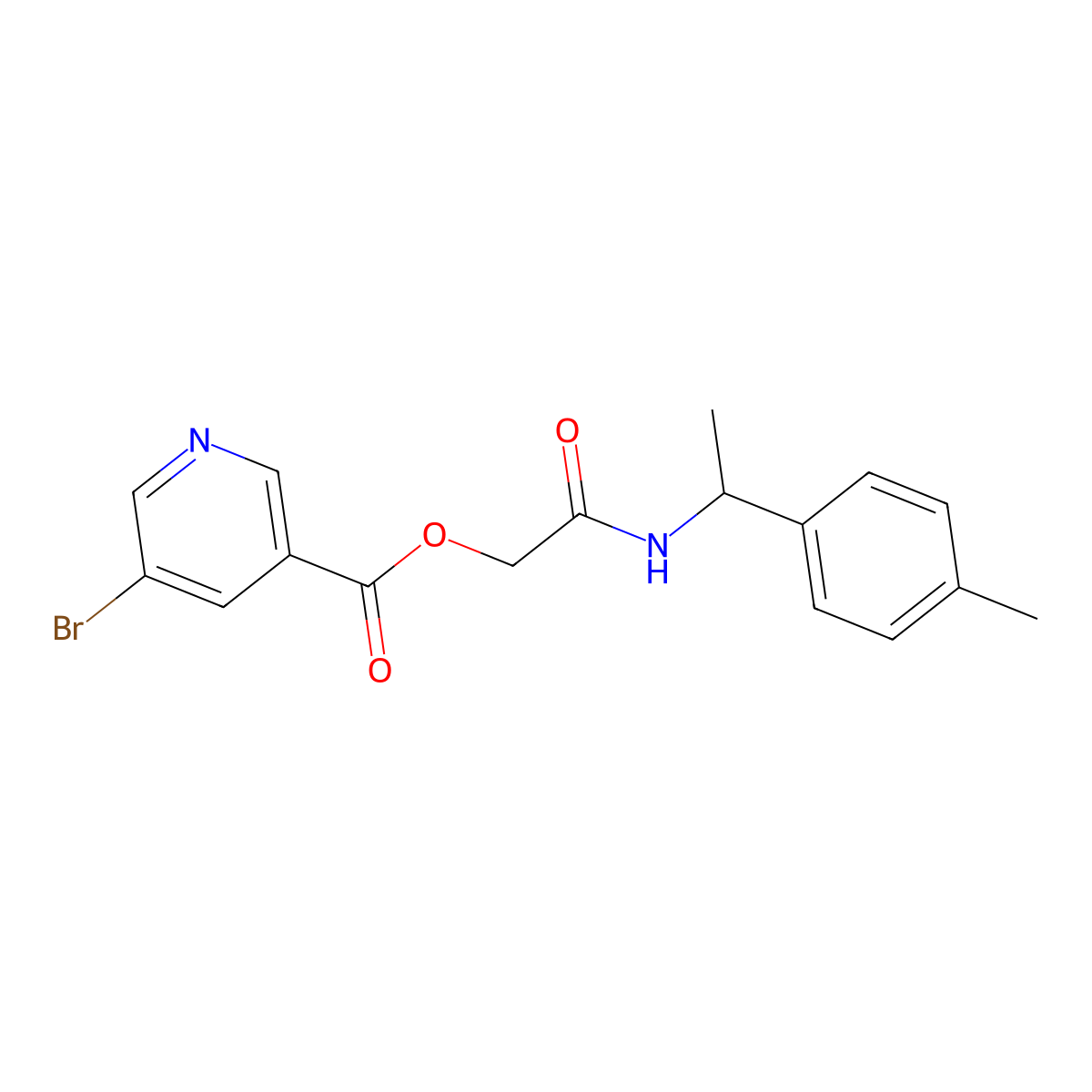 2-{[1-(4-Methylphenyl)ethyl]amino}-2-oxoethyl 5-bromopyridine-3-carboxylate molecular structure, CAS 1291873-63-6