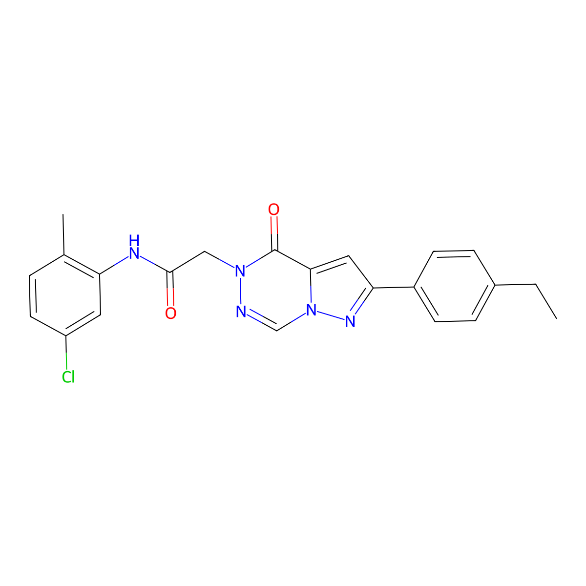 N-(5-chloro-2-methylphenyl)-2-[2-(4-ethylphenyl)-4-oxopyrazolo[1,5-d][1,2,4]triazin-5(4H)-yl]acetamide molecular structure, CAS 1291873-65-8