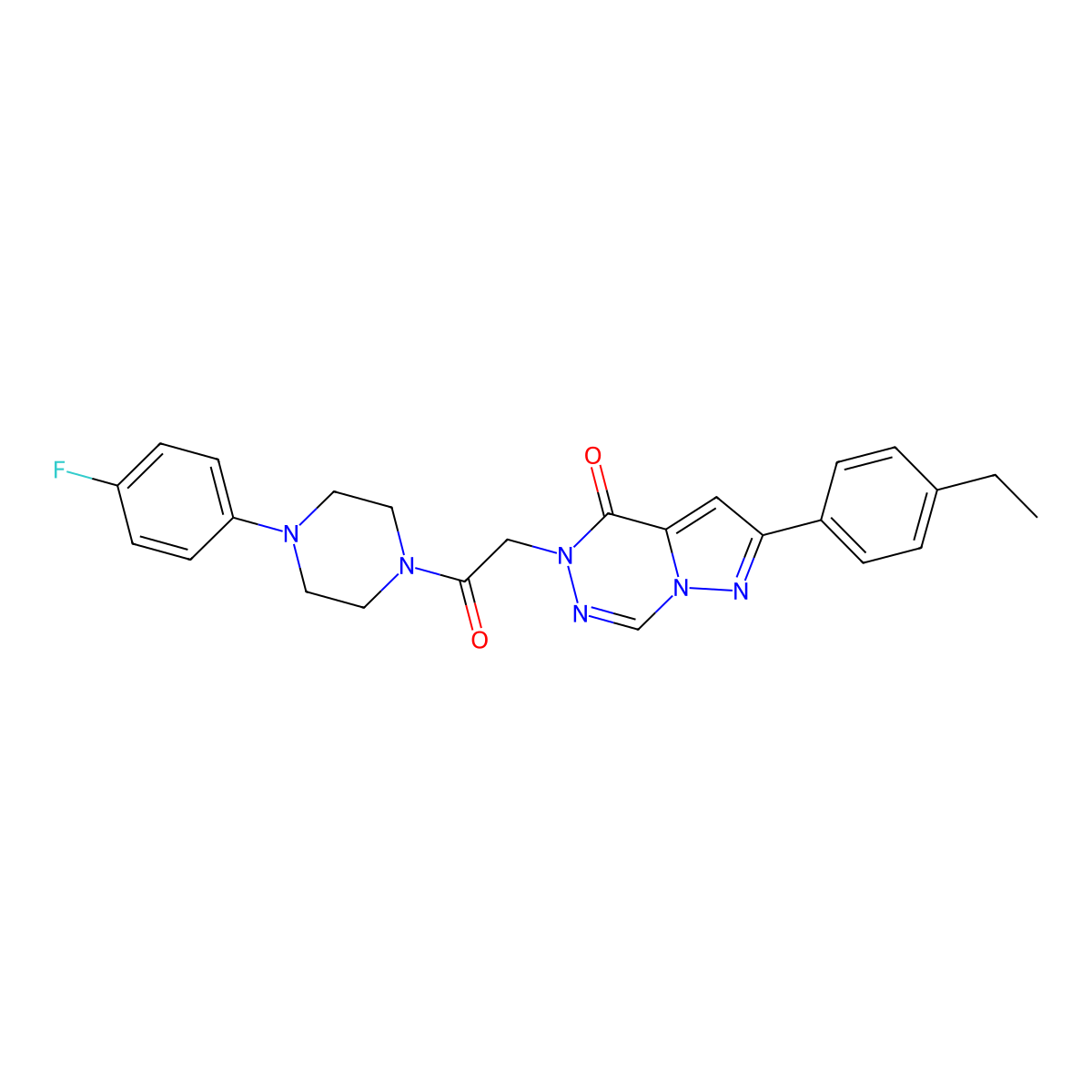 2-(4-ethylphenyl)-5-(2-(4-(4-fluorophenyl)piperazin-1-yl)-2-oxoethyl)pyrazolo[1,5-d][1,2,4]triazin-4(5H)-one molecular structure, CAS 1291873-68-1