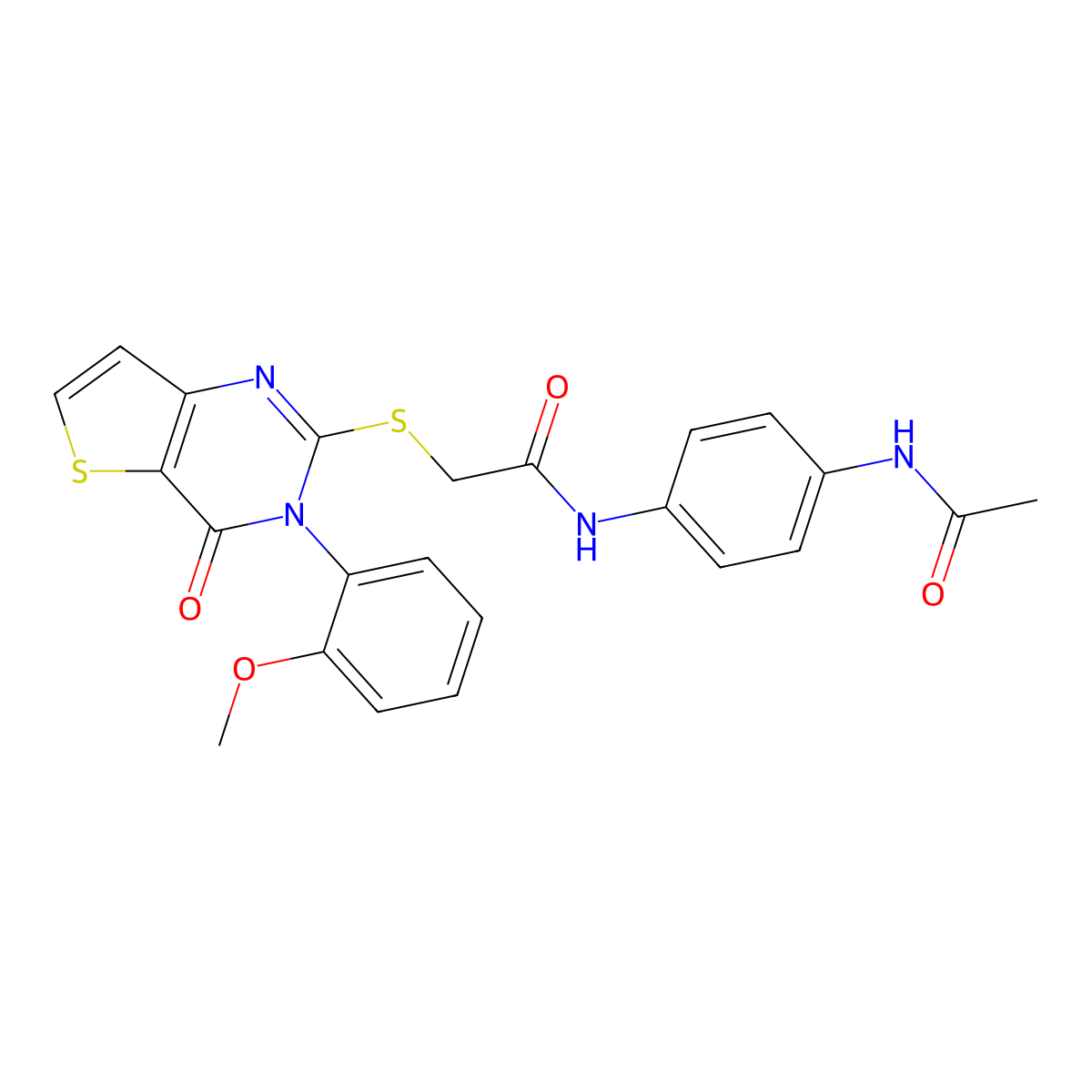 N-(4-acetamidophenyl)-2-{[3-(2-methoxyphenyl)-4-oxo-3H,4H-thieno[3,2-d]pyrimidin-2-yl]sulfanyl}acetamide molecular structure, CAS 1291873-78-3