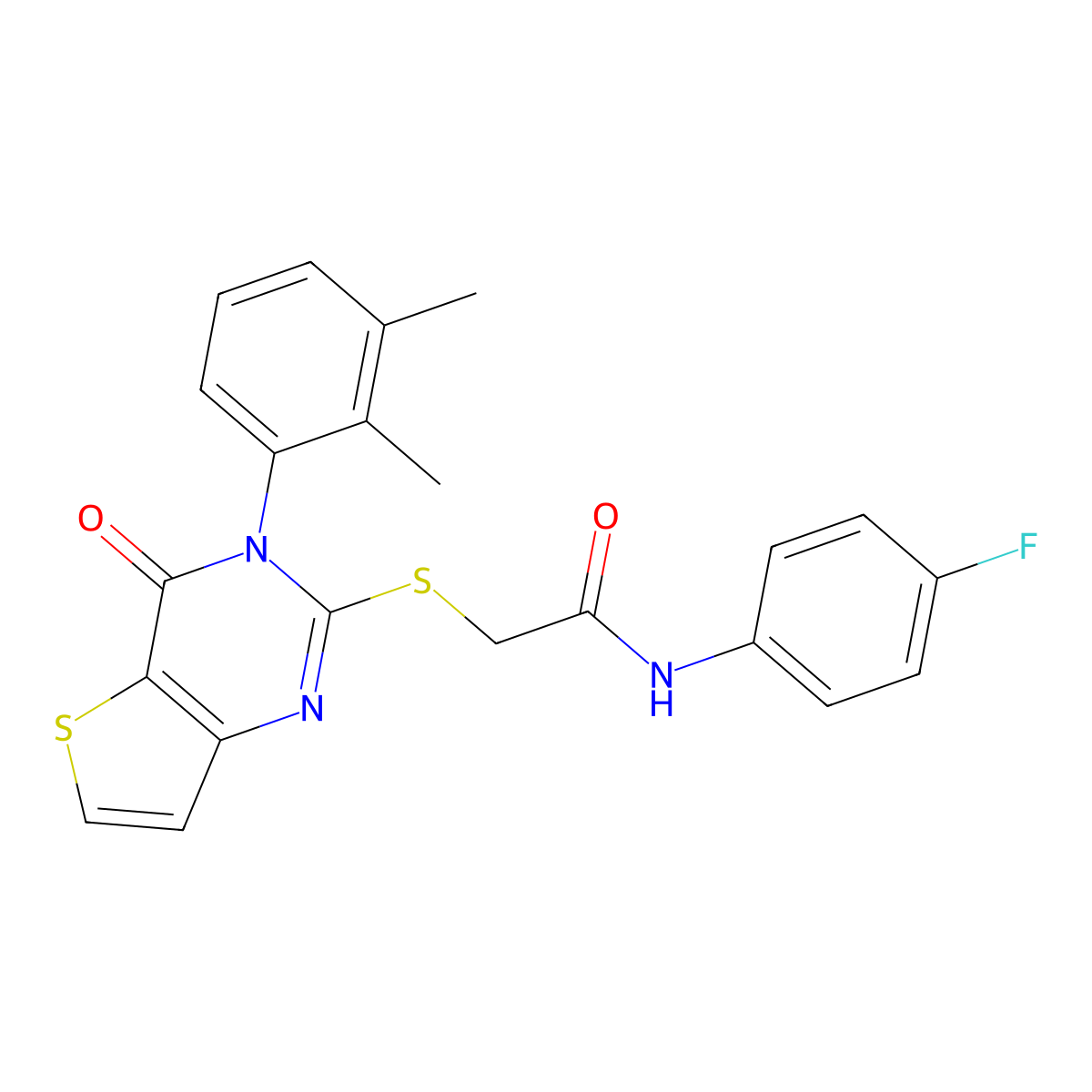 2-{[3-(2,3-dimethylphenyl)-4-oxo-3,4-dihydrothieno[3,2-d]pyrimidin-2-yl]sulfanyl}-N-(4-fluorophenyl)acetamide molecular structure, CAS 1291873-84-1