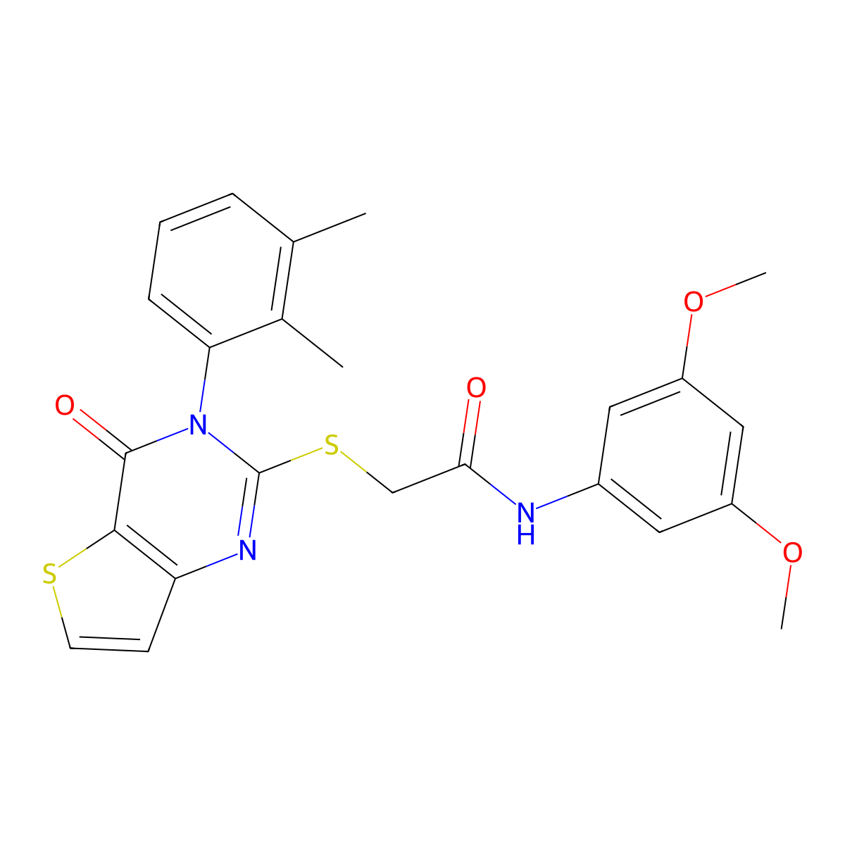N-(3,5-dimethoxyphenyl)-2-{[3-(2,3-dimethylphenyl)-4-oxo-3,4-dihydrothieno[3,2-d]pyrimidin-2-yl]sulfanyl}acetamide molecular structure, CAS 1291873-86-3