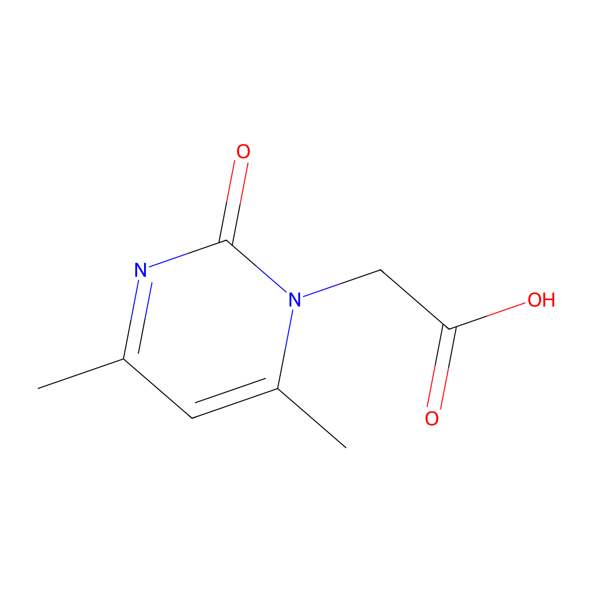2-(4,6-dimethyl-2-oxopyrimidin-1(2H)-yl)acetic acid molecular structure, CAS 129189-56-6