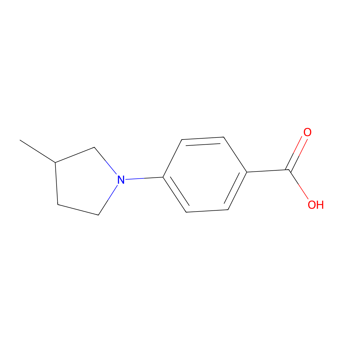 4-(3-Methylpyrrolidin-1-yl)benzoic acid molecular structure, CAS 1291893-97-4