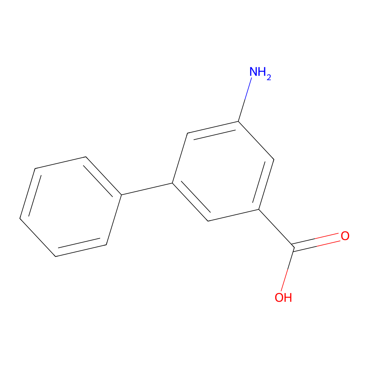3-Amino-5-phenylbenzoic acid molecular structure, CAS 129192-15-0