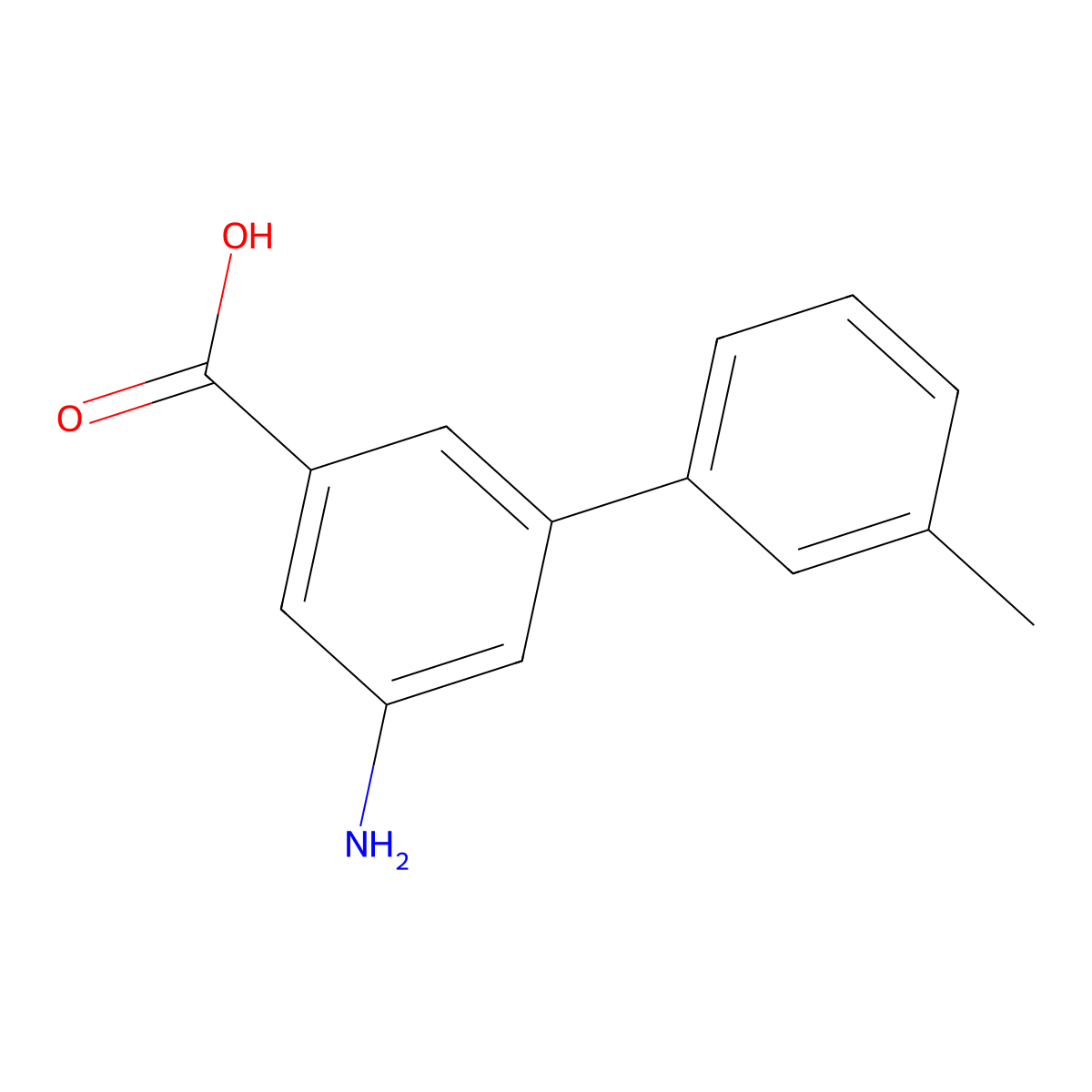 3-Amino-5-(3-methylphenyl)benzoic acid molecular structure, CAS 129192-16-1
