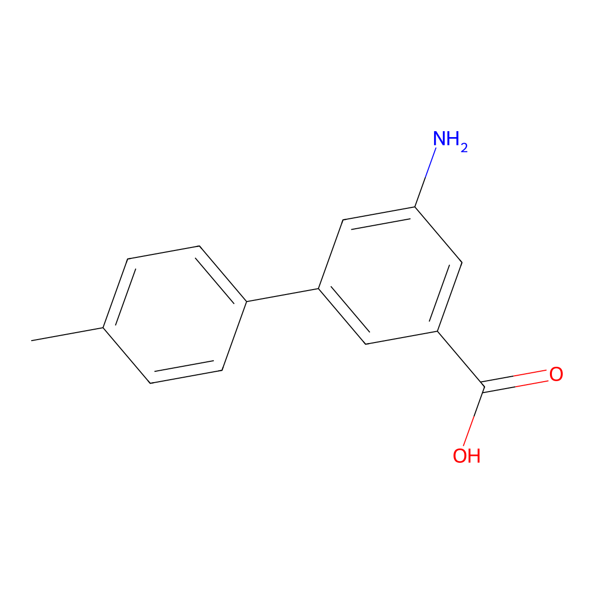 3-Amino-5-(4-methylphenyl)benzoic acid molecular structure, CAS 129192-17-2