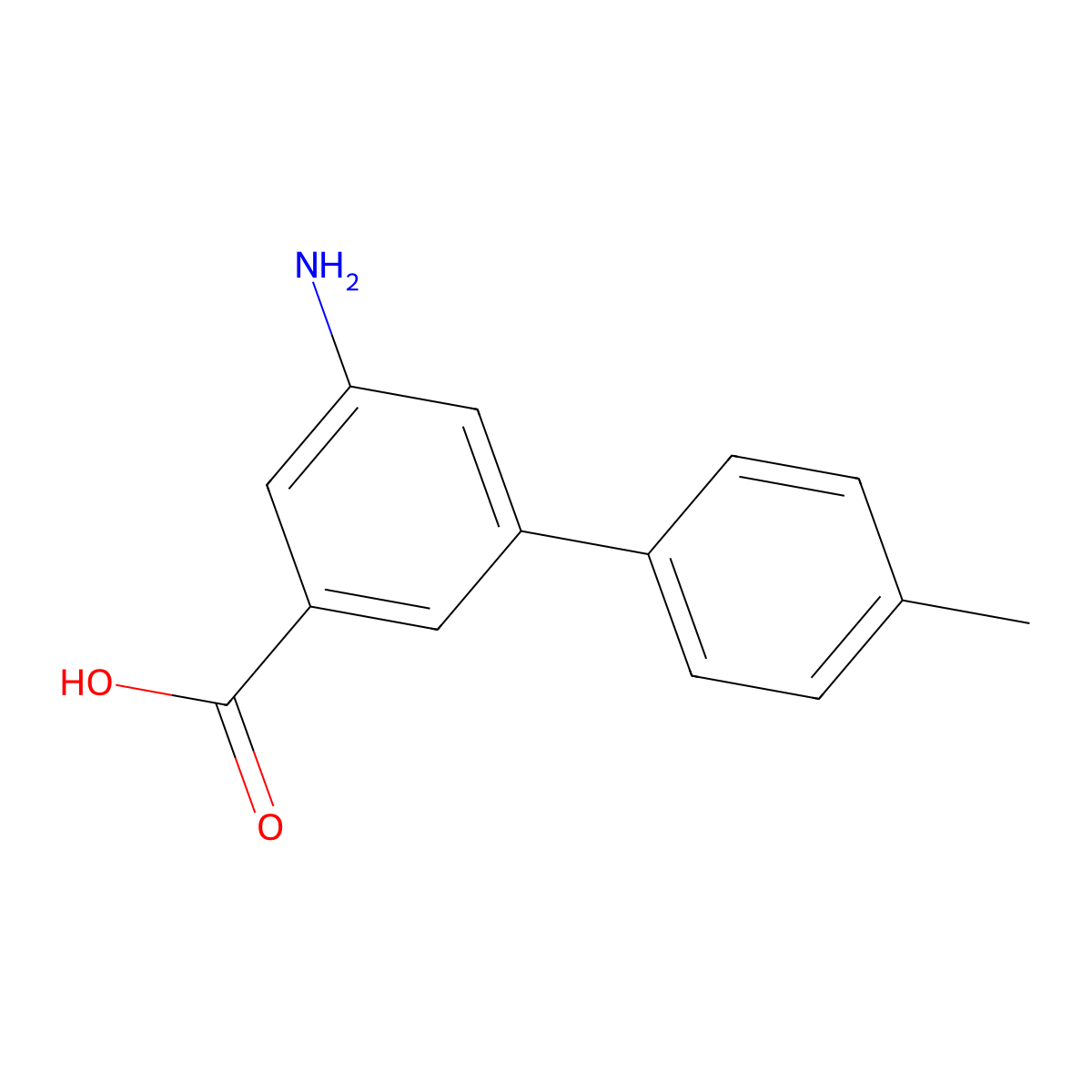 3-Amino-5-(4-methylphenyl)benzoic acid molecular structure, CAS 129192-17-2