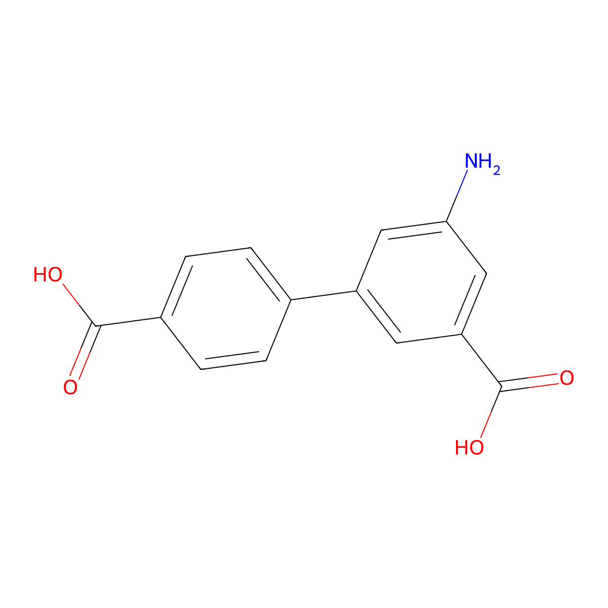 3-Amino-5-(4-carboxyphenyl)benzoic acid molecular structure, CAS 129192-19-4