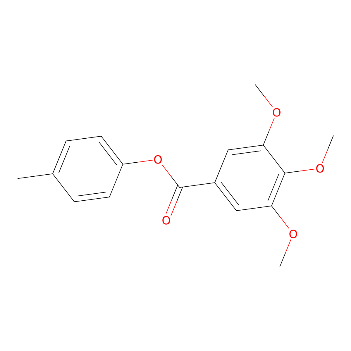 4-Methylphenyl 3,4,5-trimethoxybenzoate molecular structure, CAS 129194-52-1