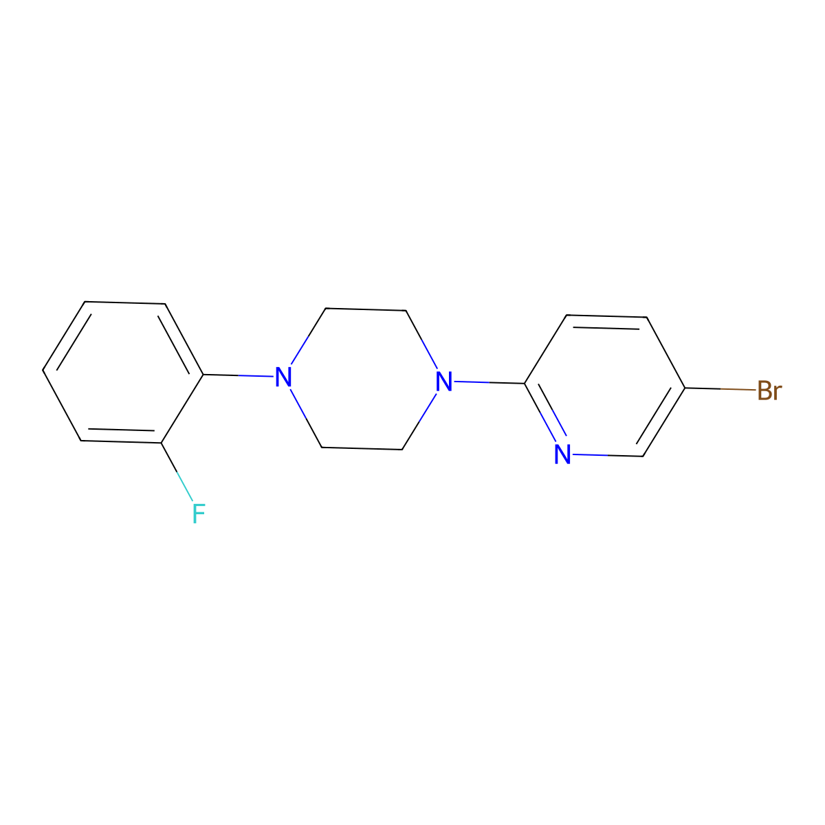 1-(5-Bromopyridin-2-yl)-4-(2-fluorophenyl)piperazine molecular structure, CAS 1291950-55-4