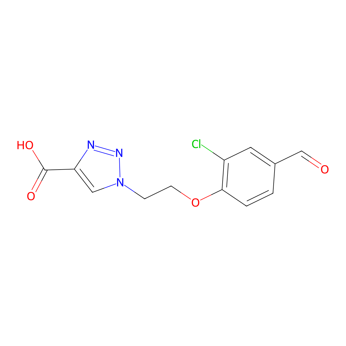 1-[2-(2-chloro-4-formylphenoxy)ethyl]-1H-1,2,3-triazole-4-carboxylic acid molecular structure, CAS 1291958-63-8