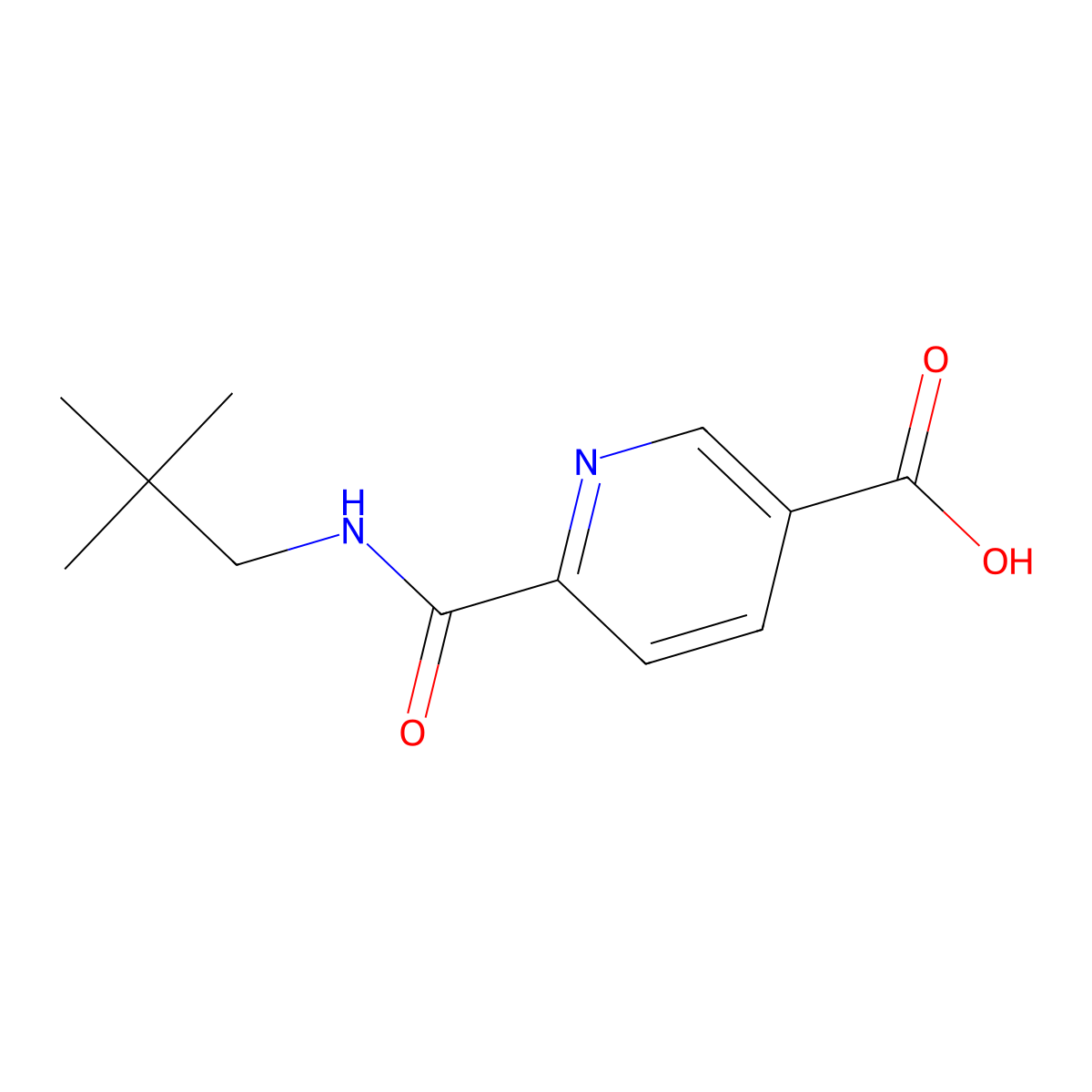6-[(2,2-Dimethylpropyl)carbamoyl]pyridine-3-carboxylic acid molecular structure, CAS 1291982-18-7