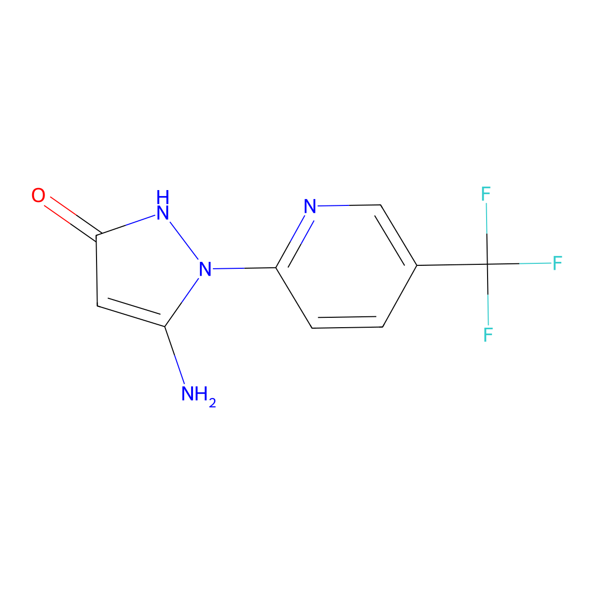 5-amino-1-(5-(trifluoromethyl)pyridin-2-yl)-1H-pyrazol-3-ol molecular structure, CAS 1291984-65-0