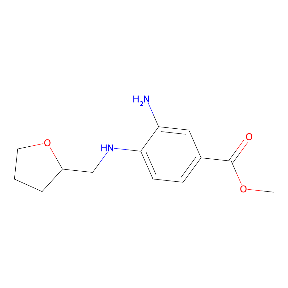 Methyl 3-amino-4-[(oxolan-2-ylmethyl)amino]benzoate molecular structure, CAS 1291986-37-2