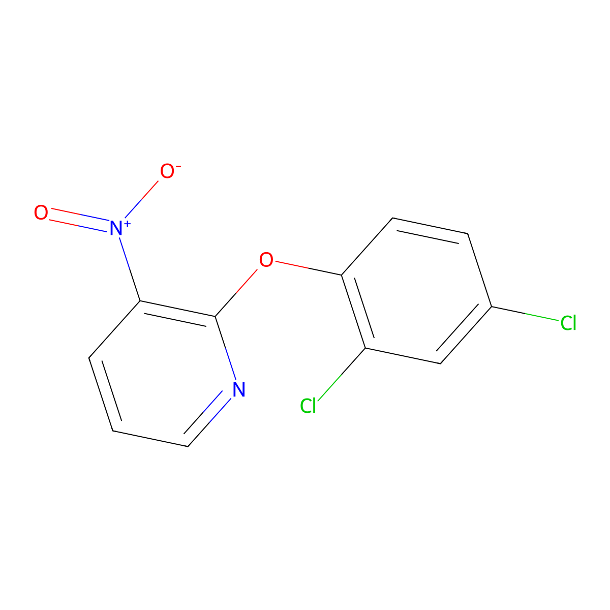 2-(2,4-Dichlorophenoxy)-3-nitropyridine molecular structure, CAS 129199-44-6