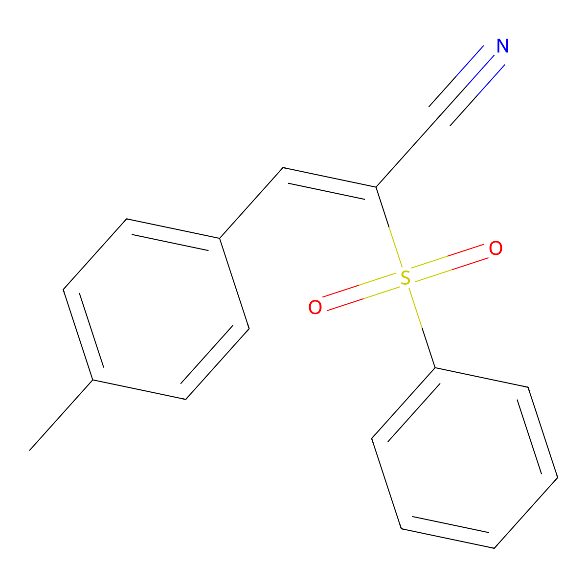1-p-Tolyl-2-cyano-2-phenylsulfonylethylene molecular structure, CAS 129200-97-1