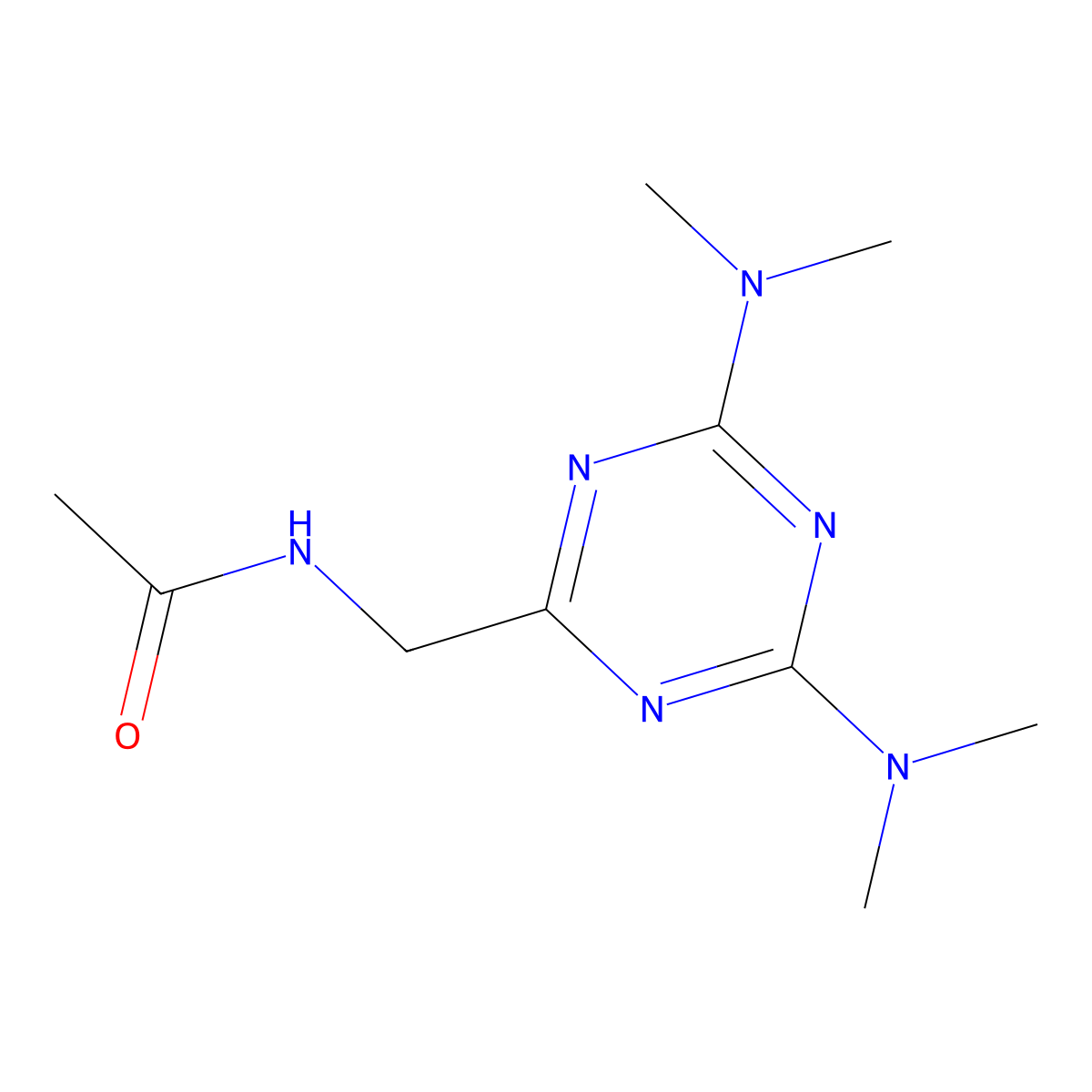 N-{[4,6-bis(dimethylamino)-1,3,5-triazin-2-yl]methyl}acetamide molecular structure, CAS 129201-49-6