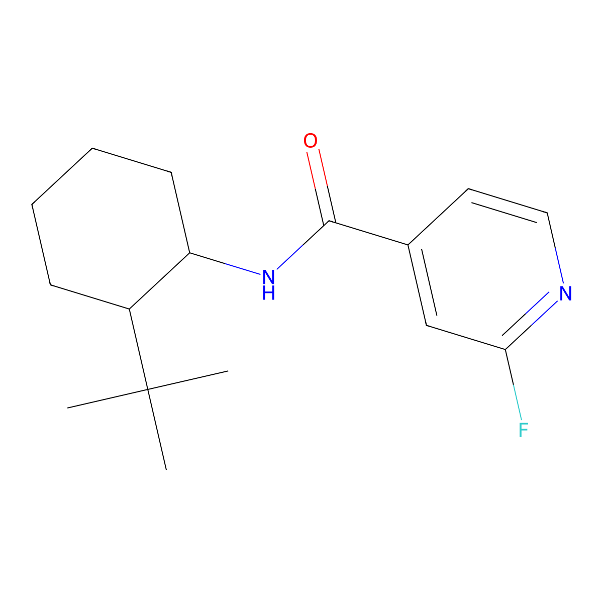 N-(2-tert-butylcyclohexyl)-2-fluoropyridine-4-carboxamide molecular structure, CAS 1292097-68-7